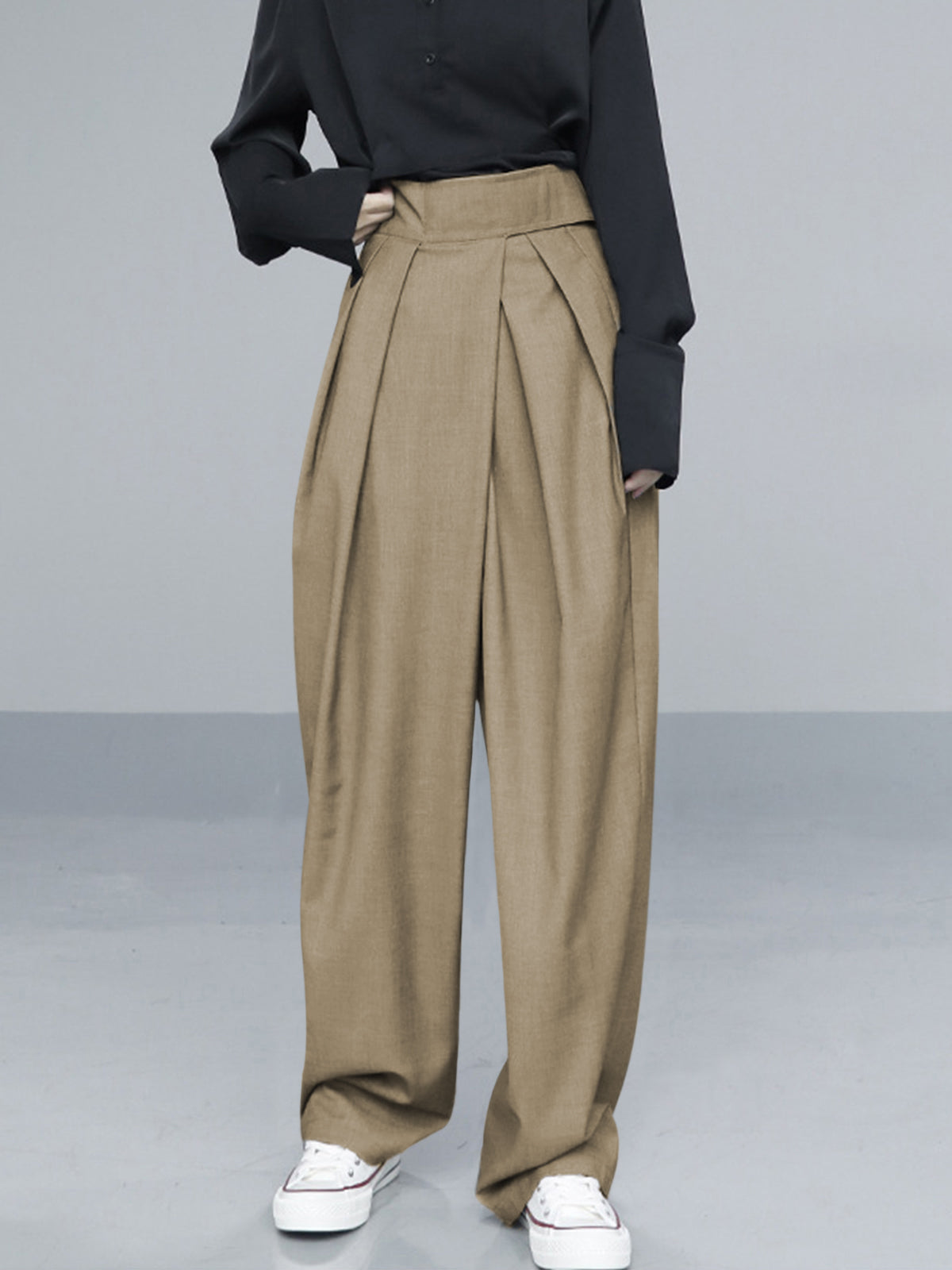 Wijde Pijpen Broek met Klittenbandsluiting