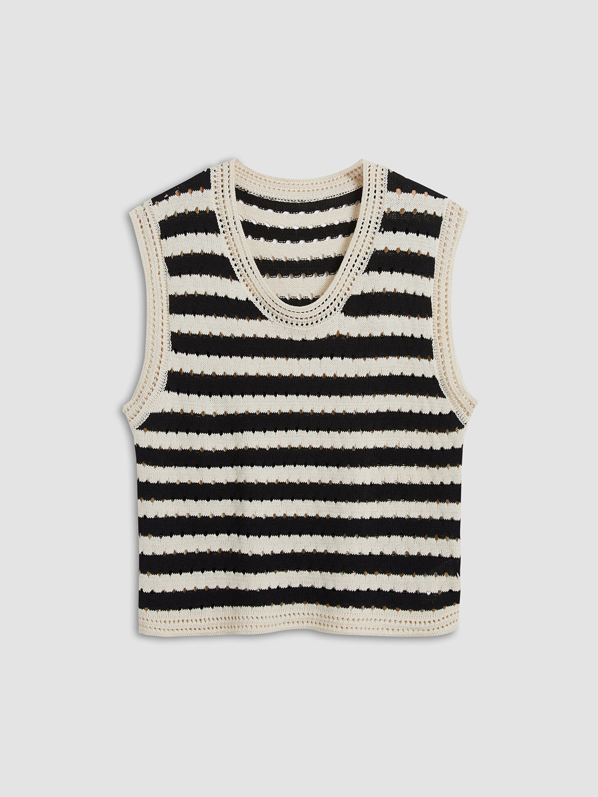 Chique Gestreepte Gebreide Sweater Vest