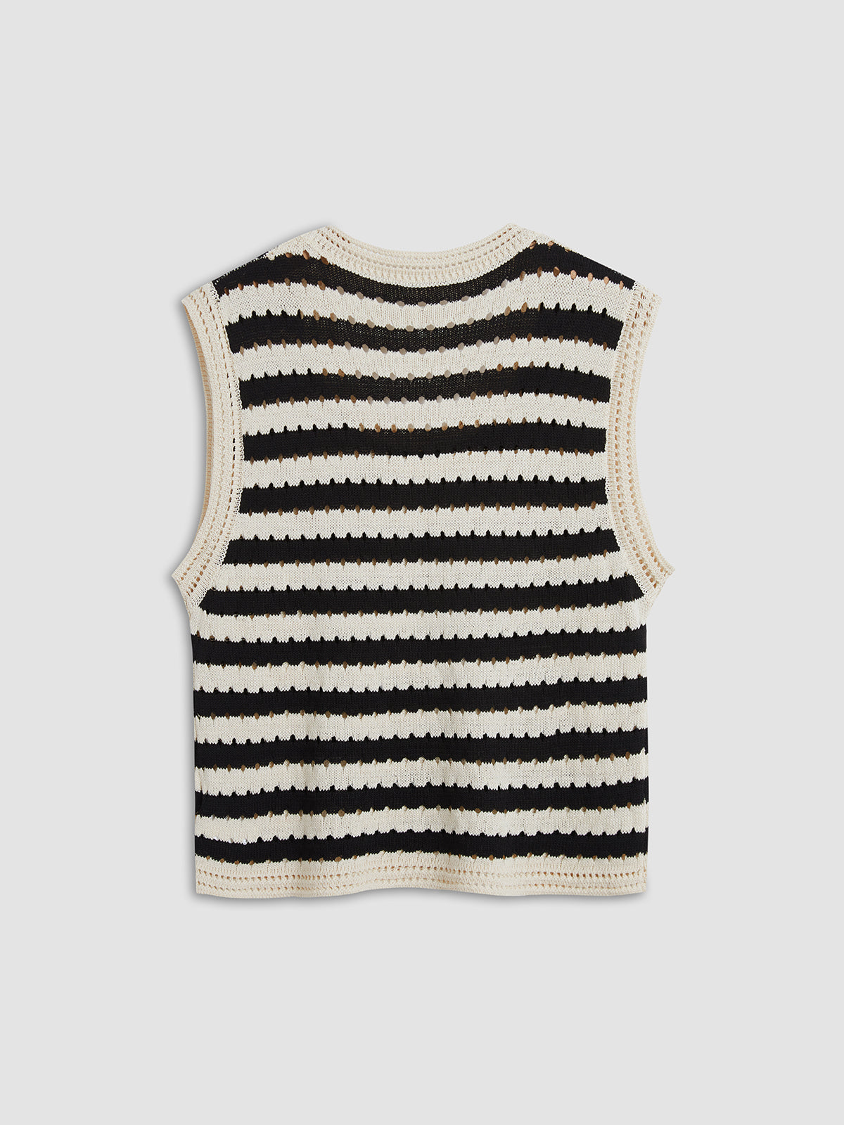 Chique Gestreepte Gebreide Sweater Vest