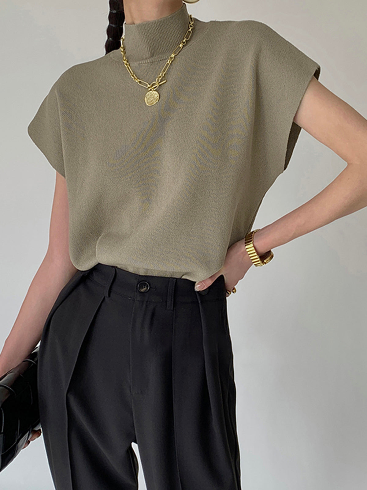 Casual Effen Pullover Vest