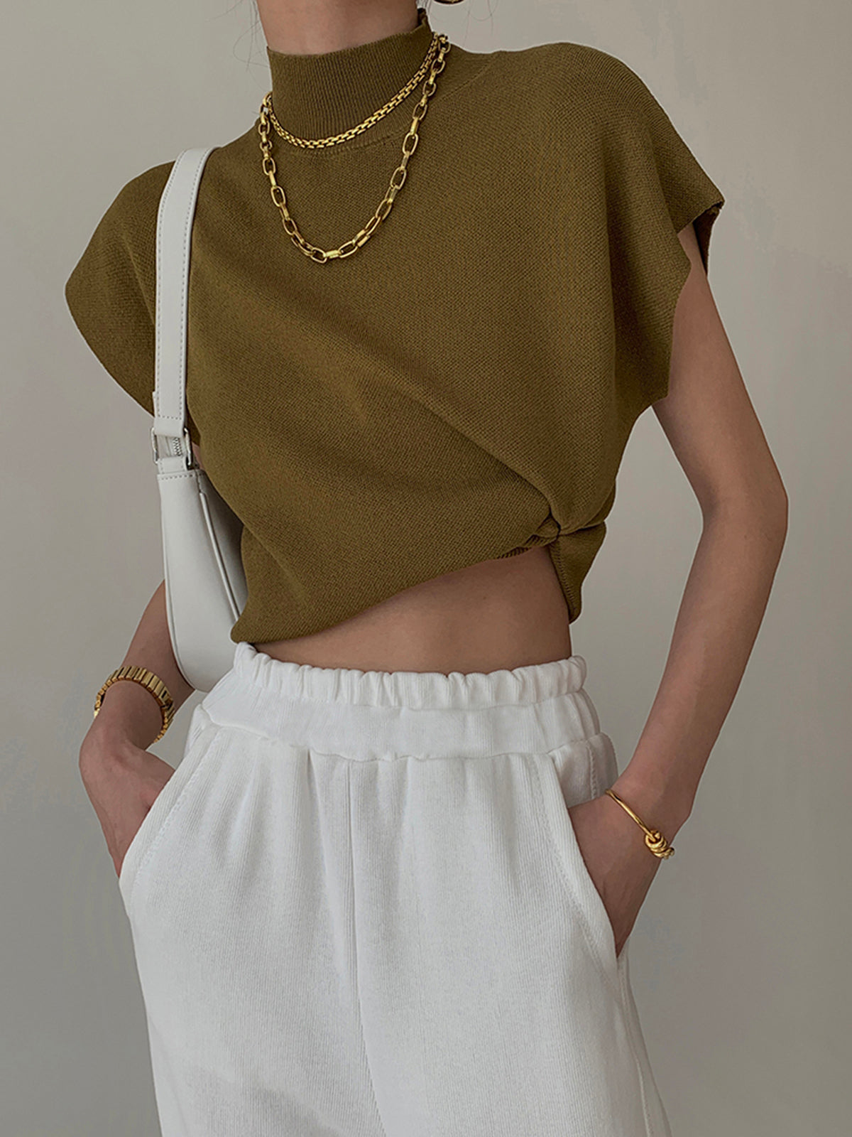 Casual Effen Pullover Vest