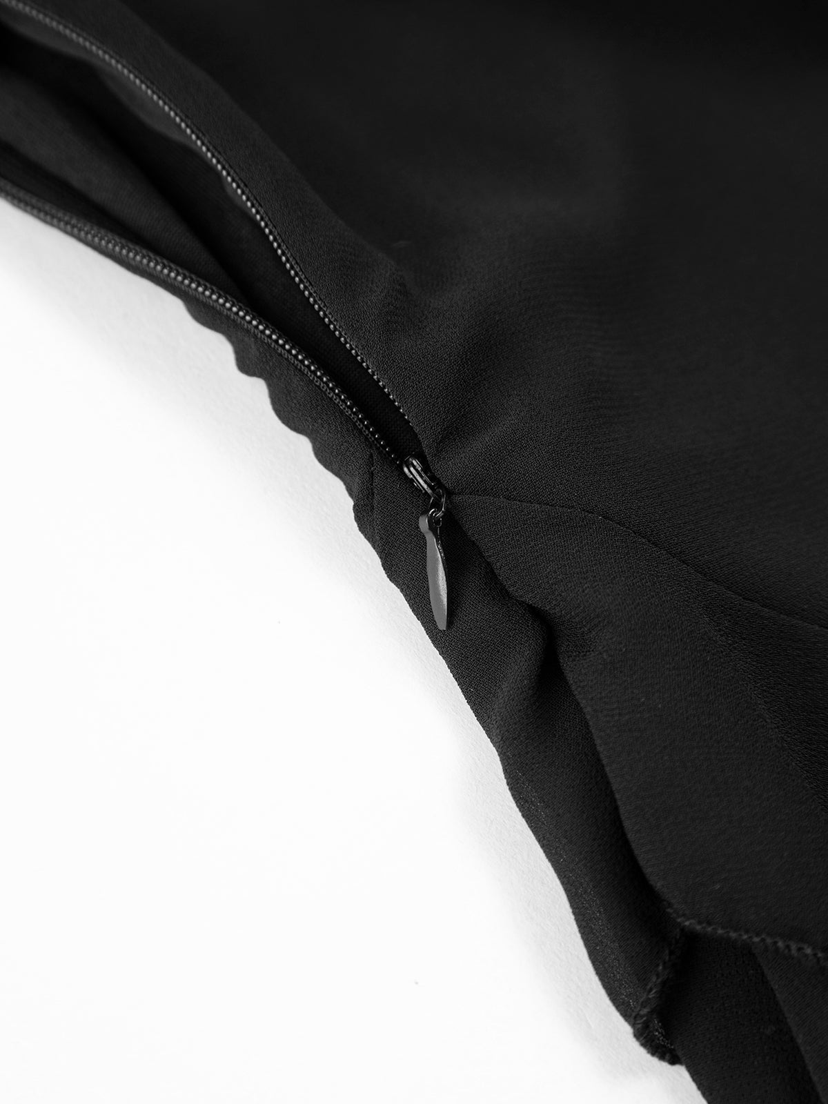Lange Jurk Met Ruches En Ritsdetail