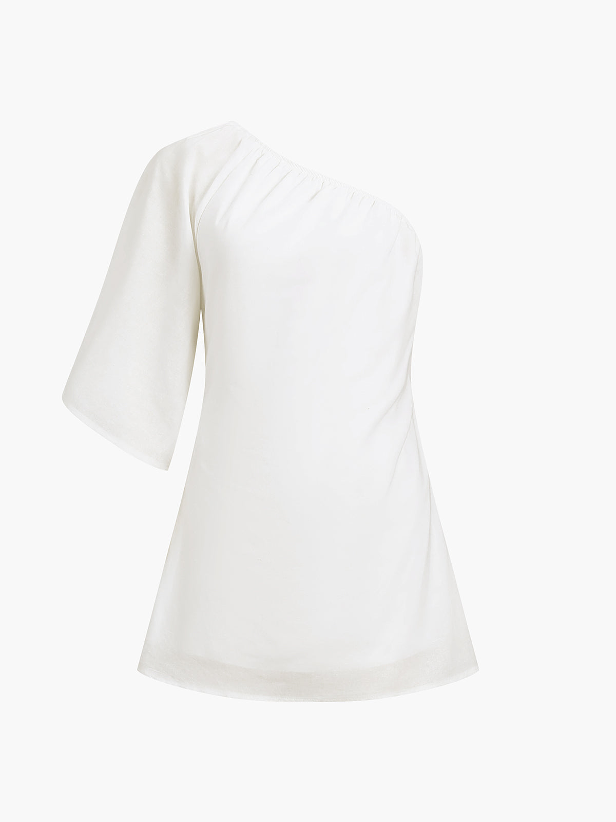 Aegean Katoen-Linnen One Sleeve Korte Jurk