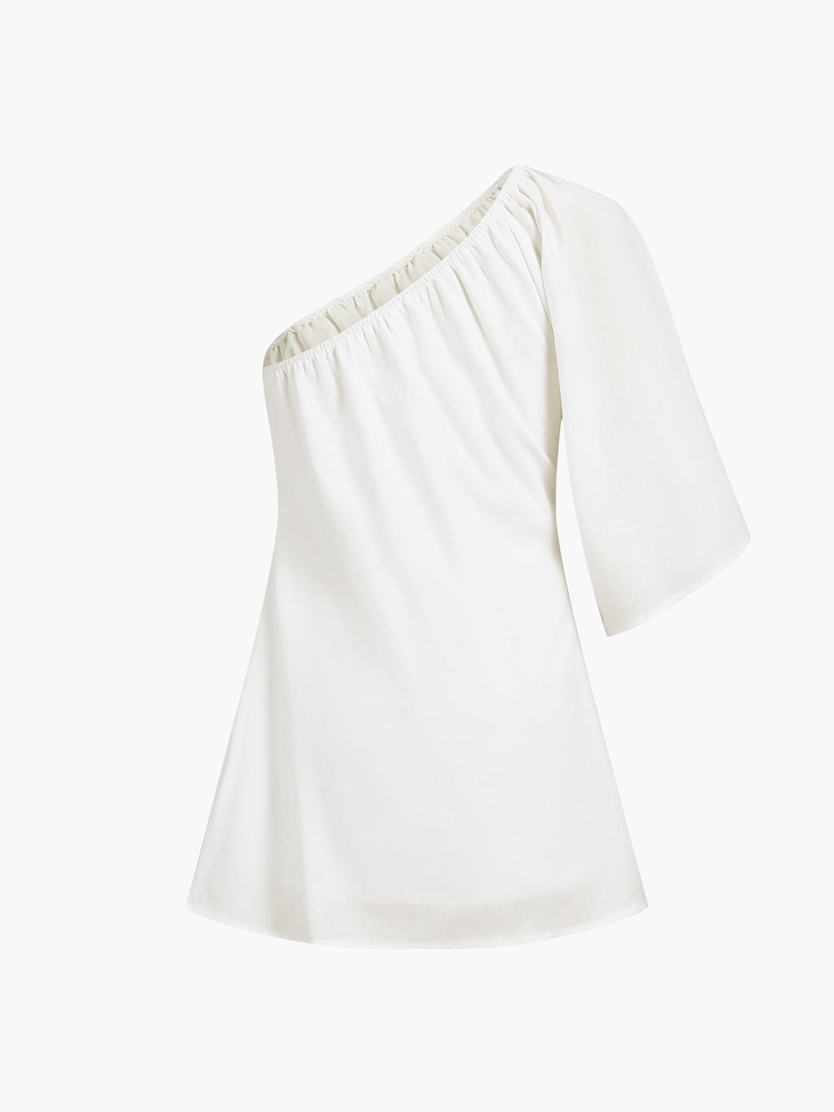 Aegean Katoen-Linnen One Sleeve Korte Jurk