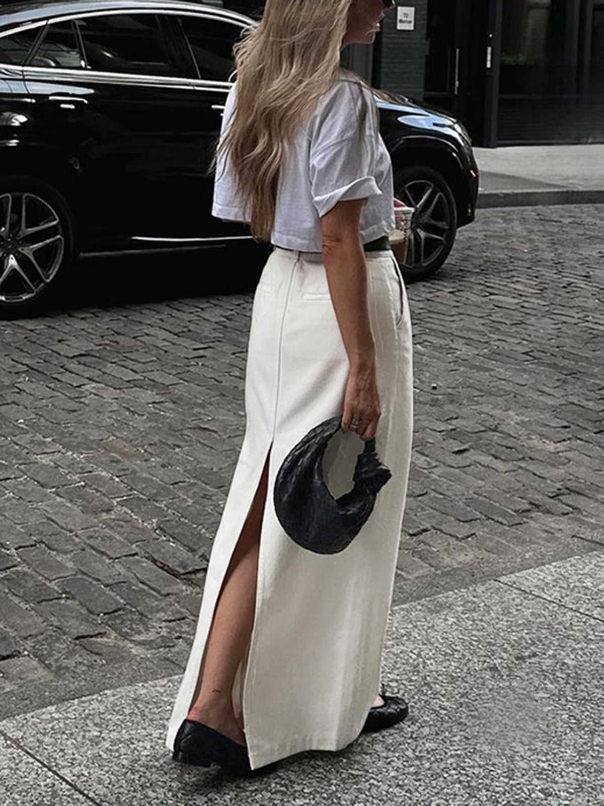 Parijse Maxi Rok Met Split