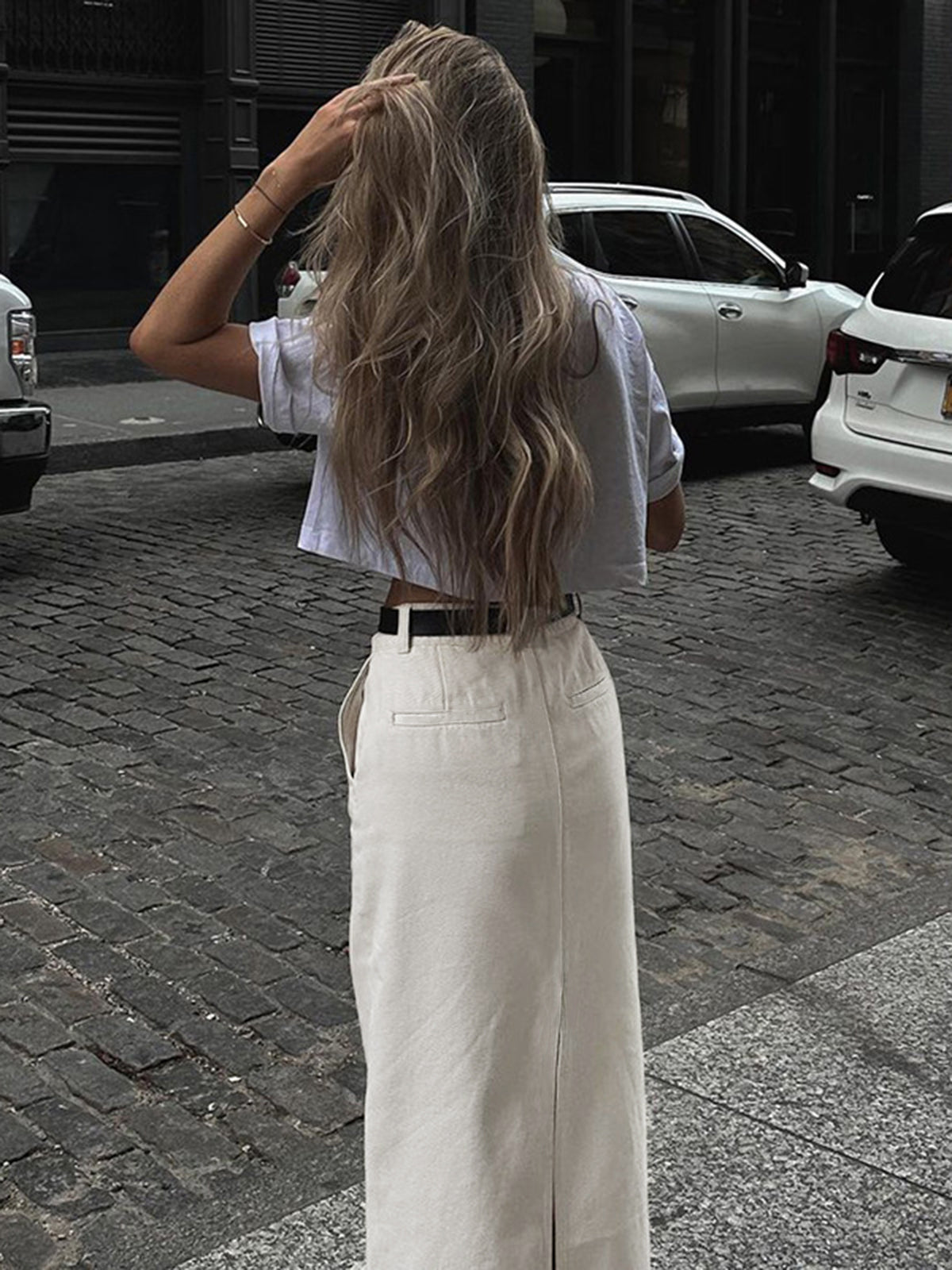 Parijse Maxi Rok Met Split