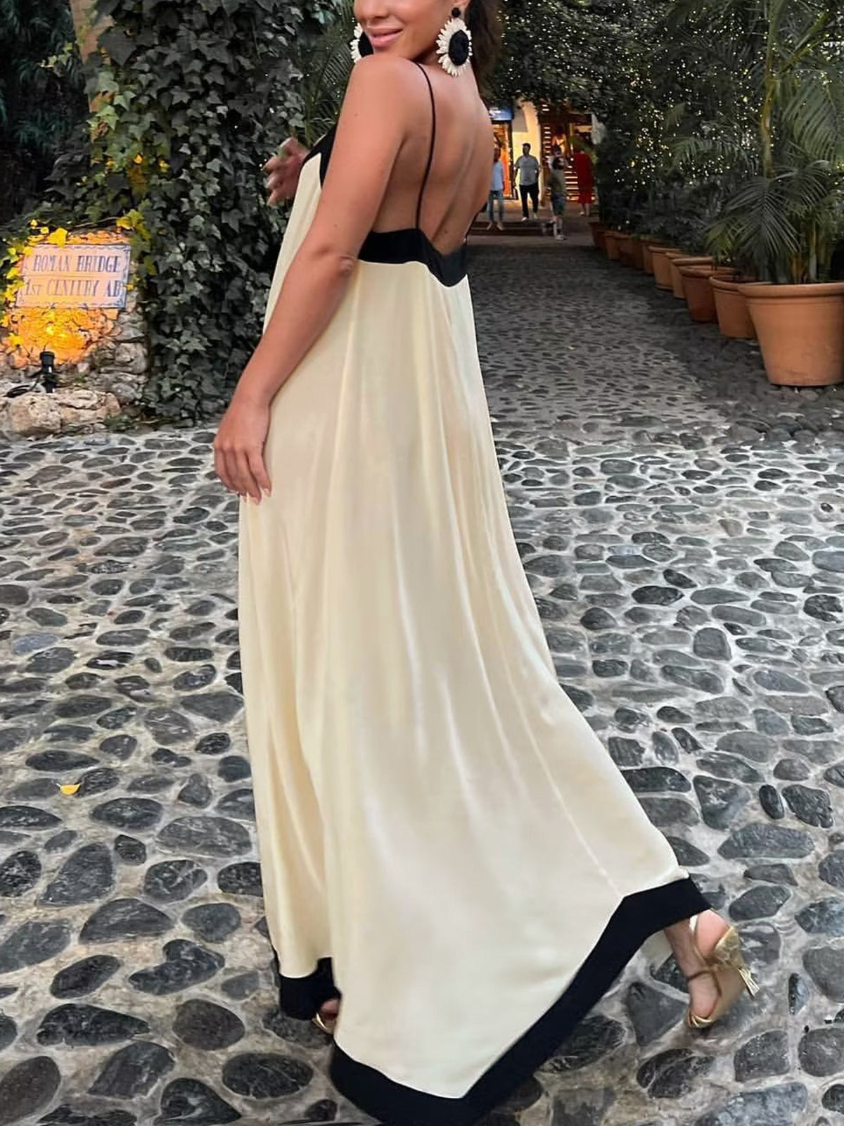 Siciliaanse Old Money Aesthetics Slip Jurk