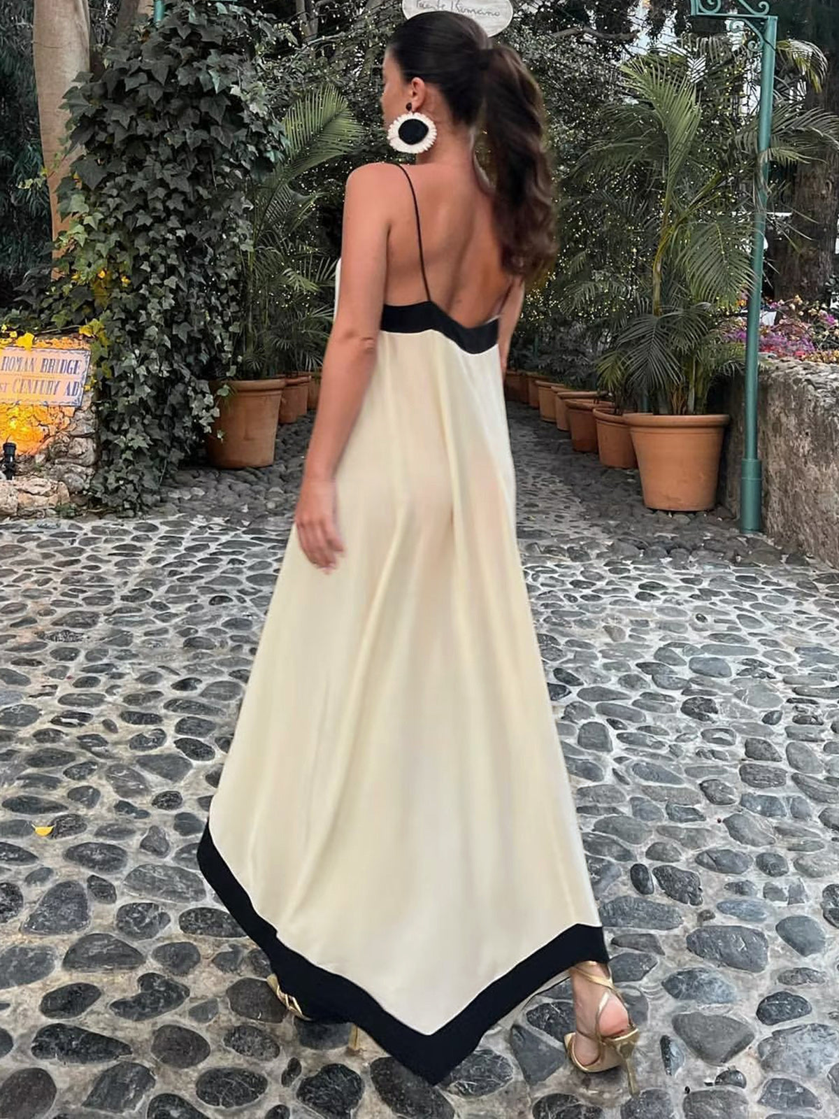 Siciliaanse Old Money Aesthetics Slip Jurk