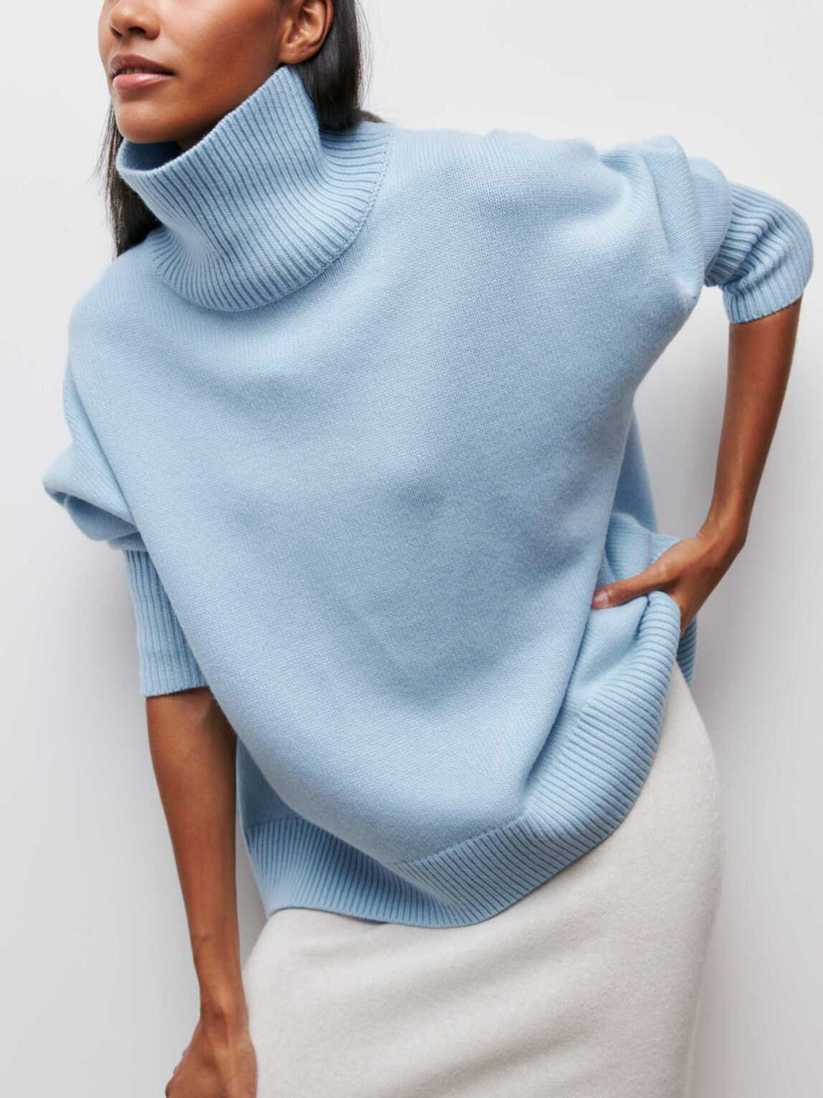 Amelia Oversized Ribbed Turtleneck | Comfortable Sweater