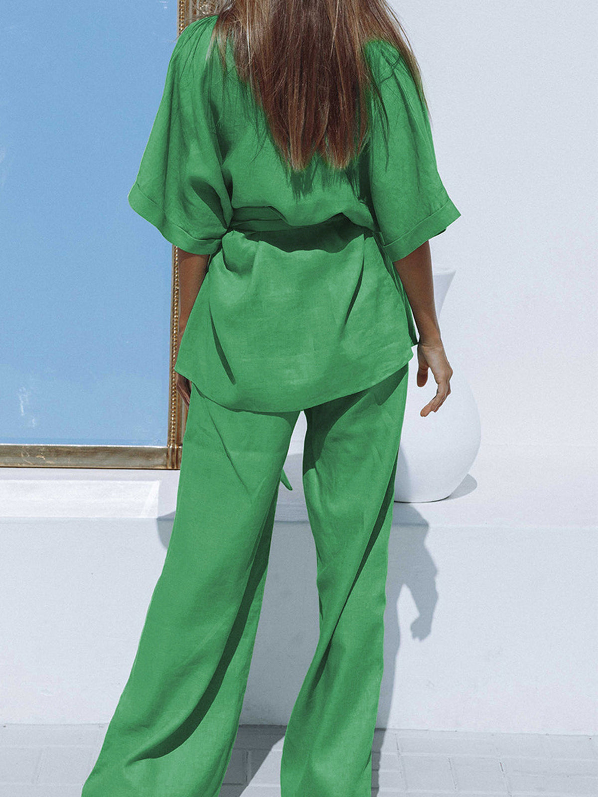 Oversized Linnen Set met Touw