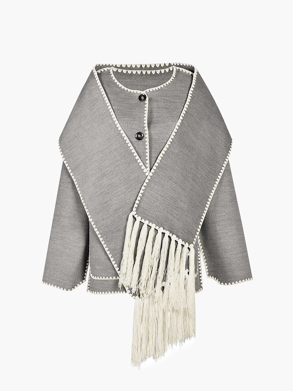 Chic Jasje met Contrasterende Rand en Sjaal