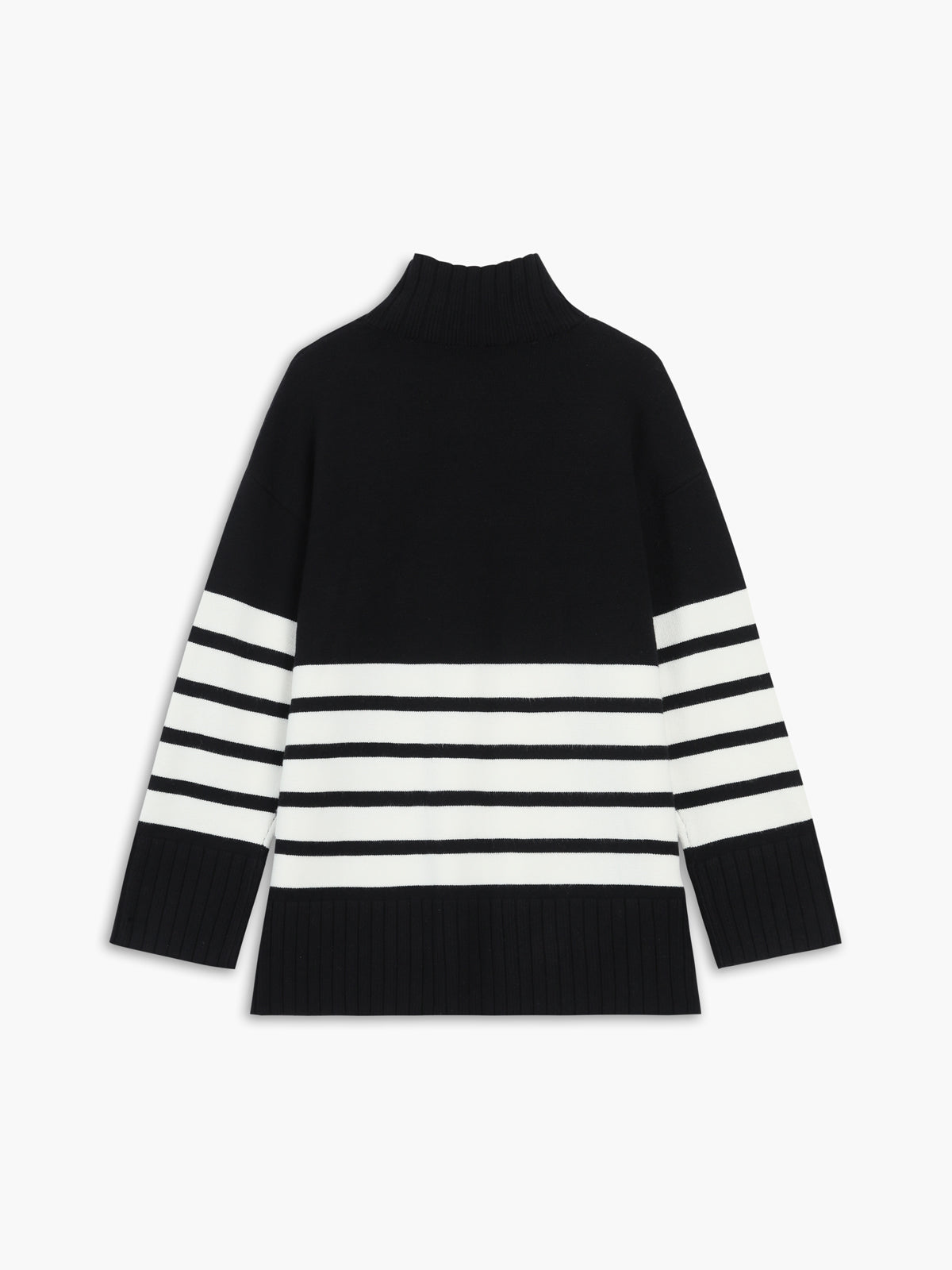 Parisian Striped Mock Neck Trui