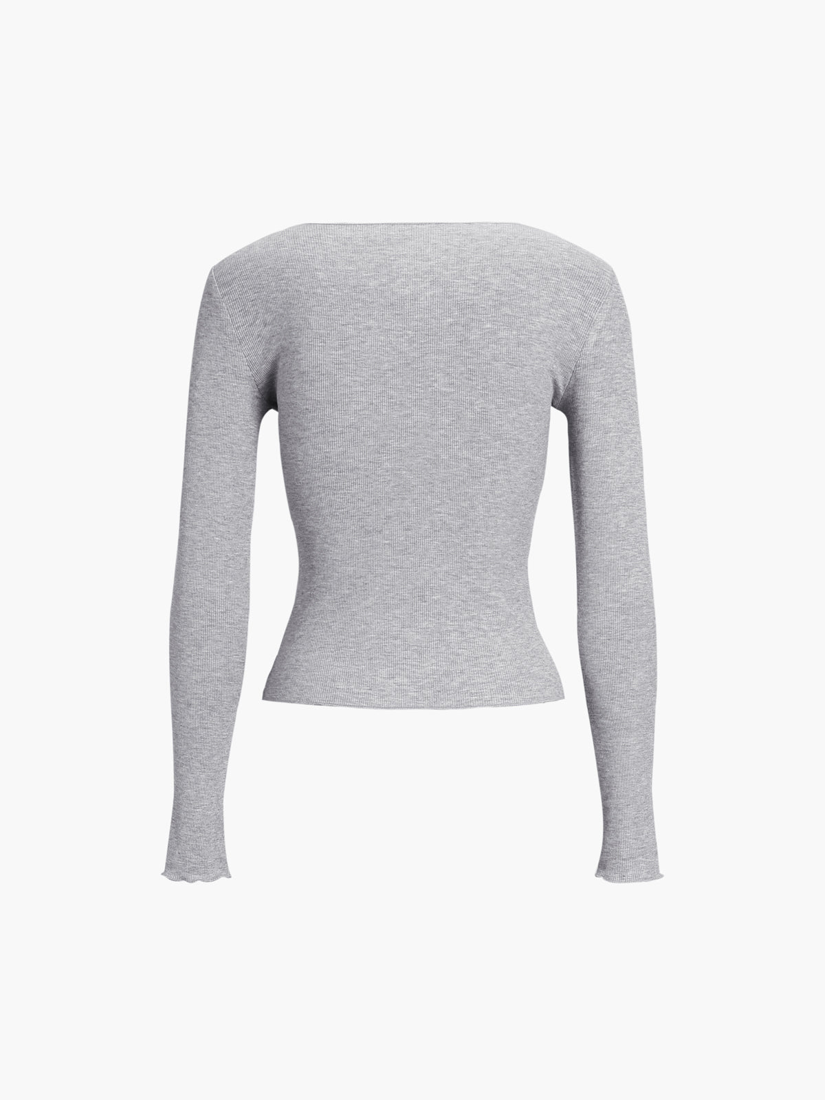 Essentiële Lange Mouw Top met Piping Details