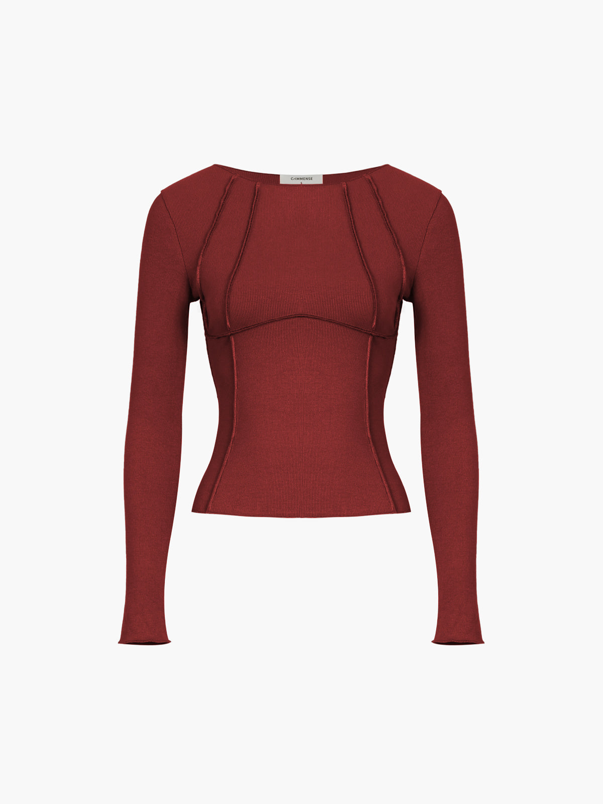 Essentiële Lange Mouw Top met Piping Details