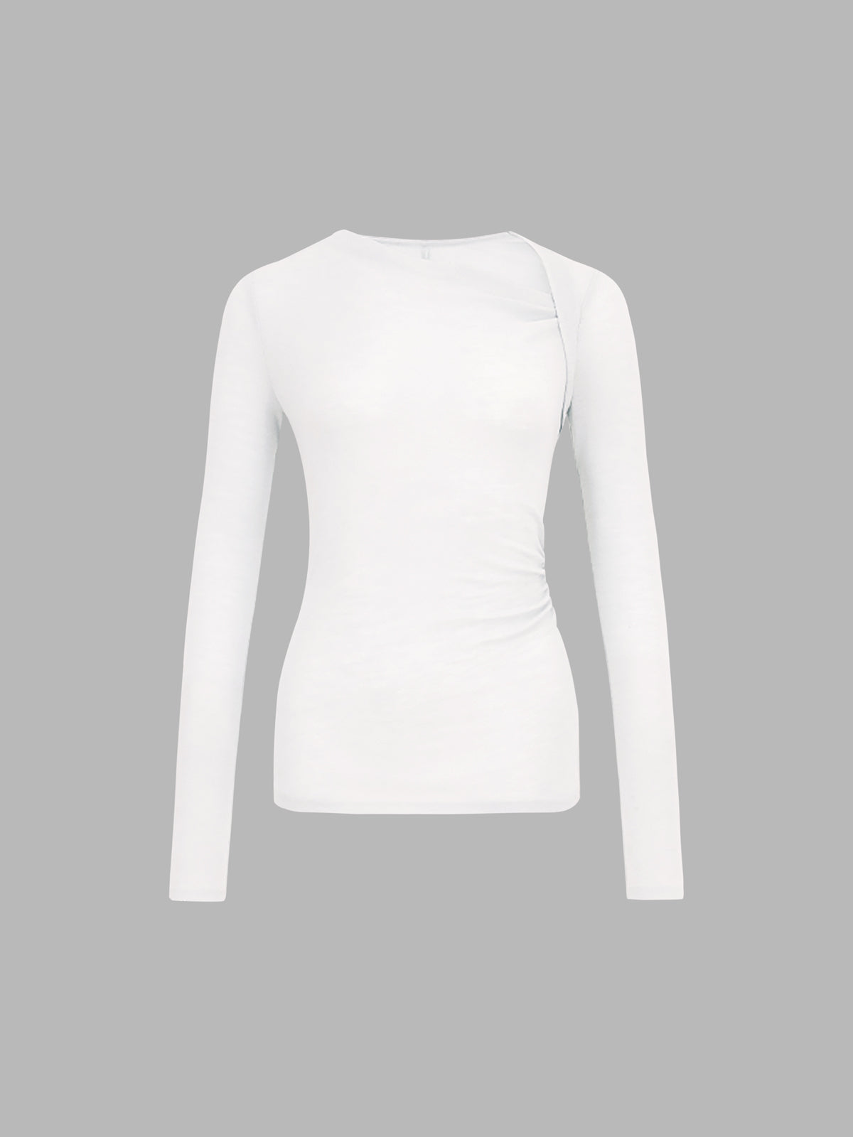 Asymmetrisch Geribbeld Gebreid Shirt met Lange Mouwen