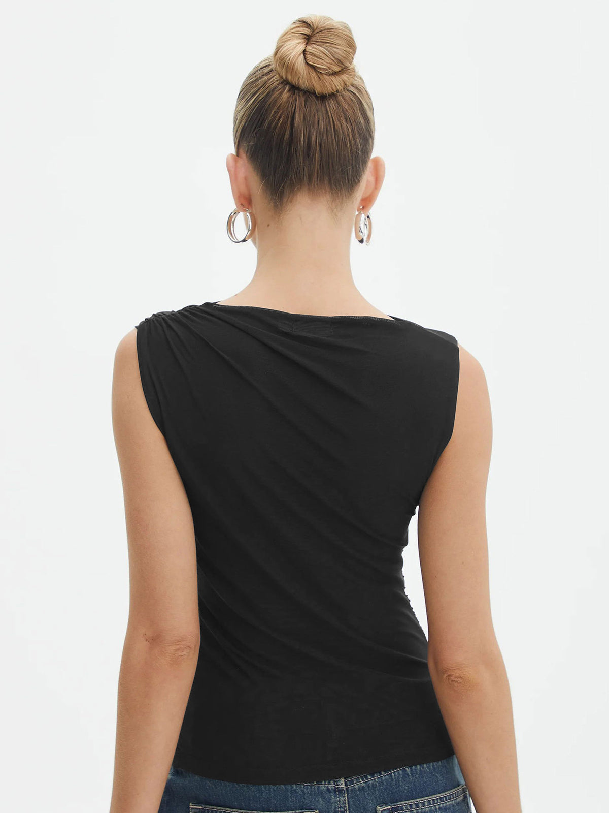 Effen Geplooide Tanktop