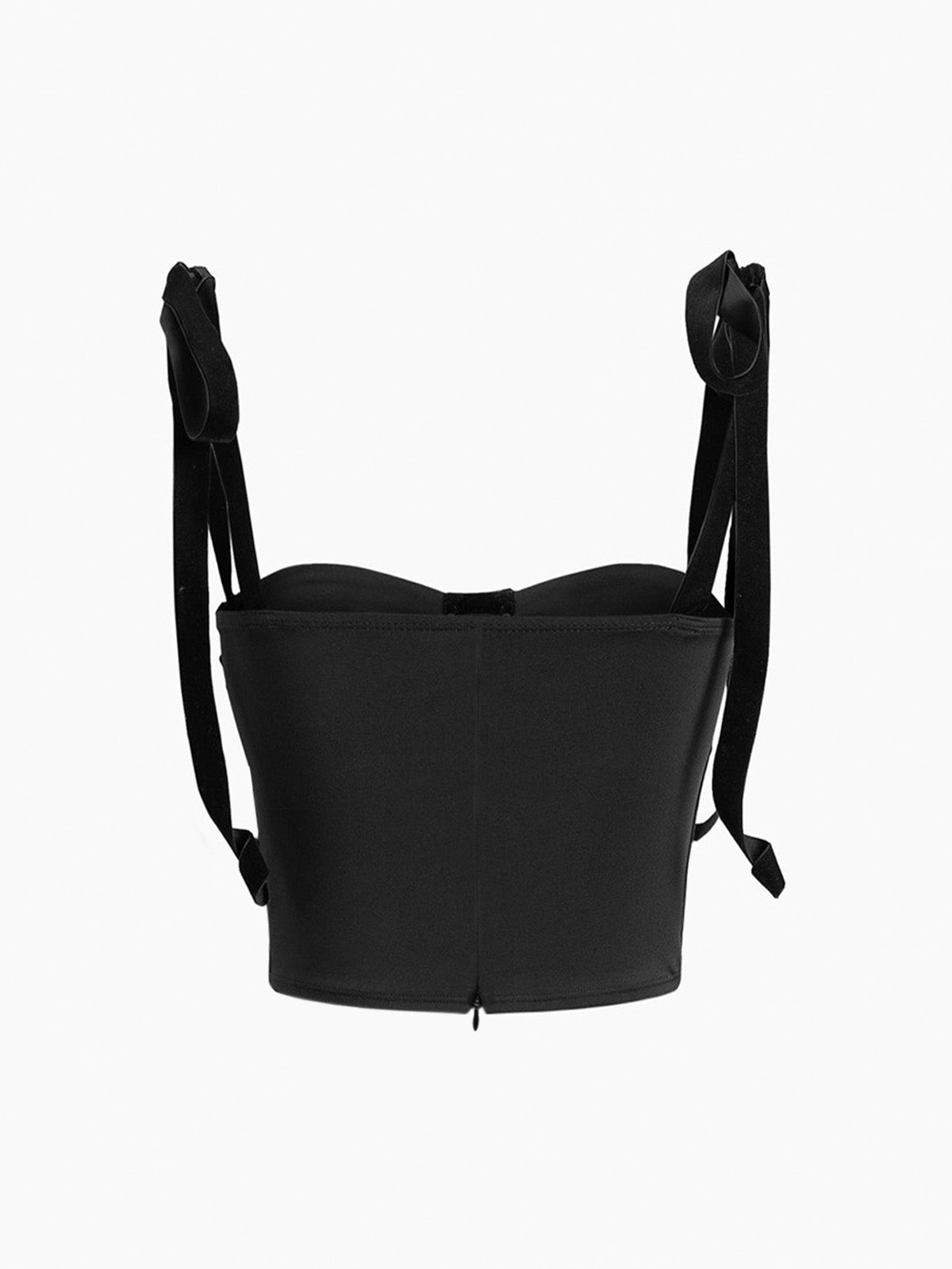 Gestrikte Mesh Korset Crop Top