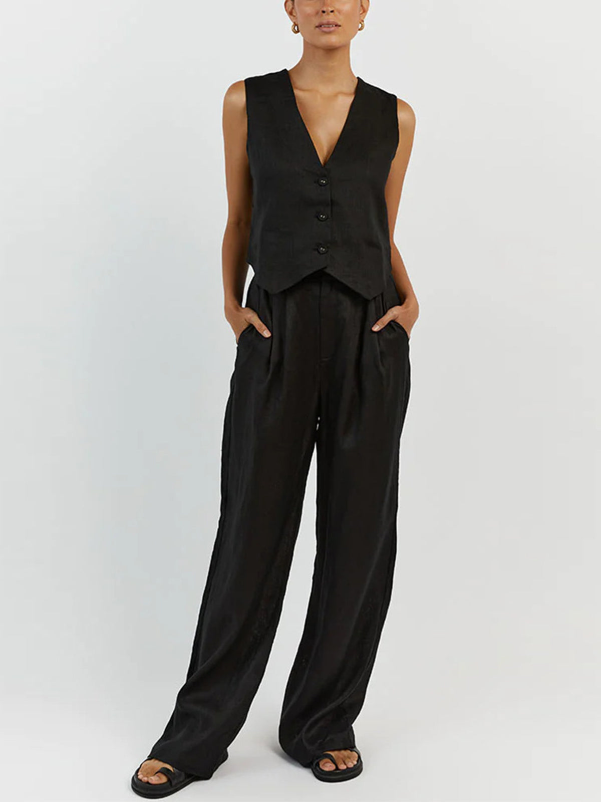 Luchtige Katoenen Zomerset met Broek voor Dames
