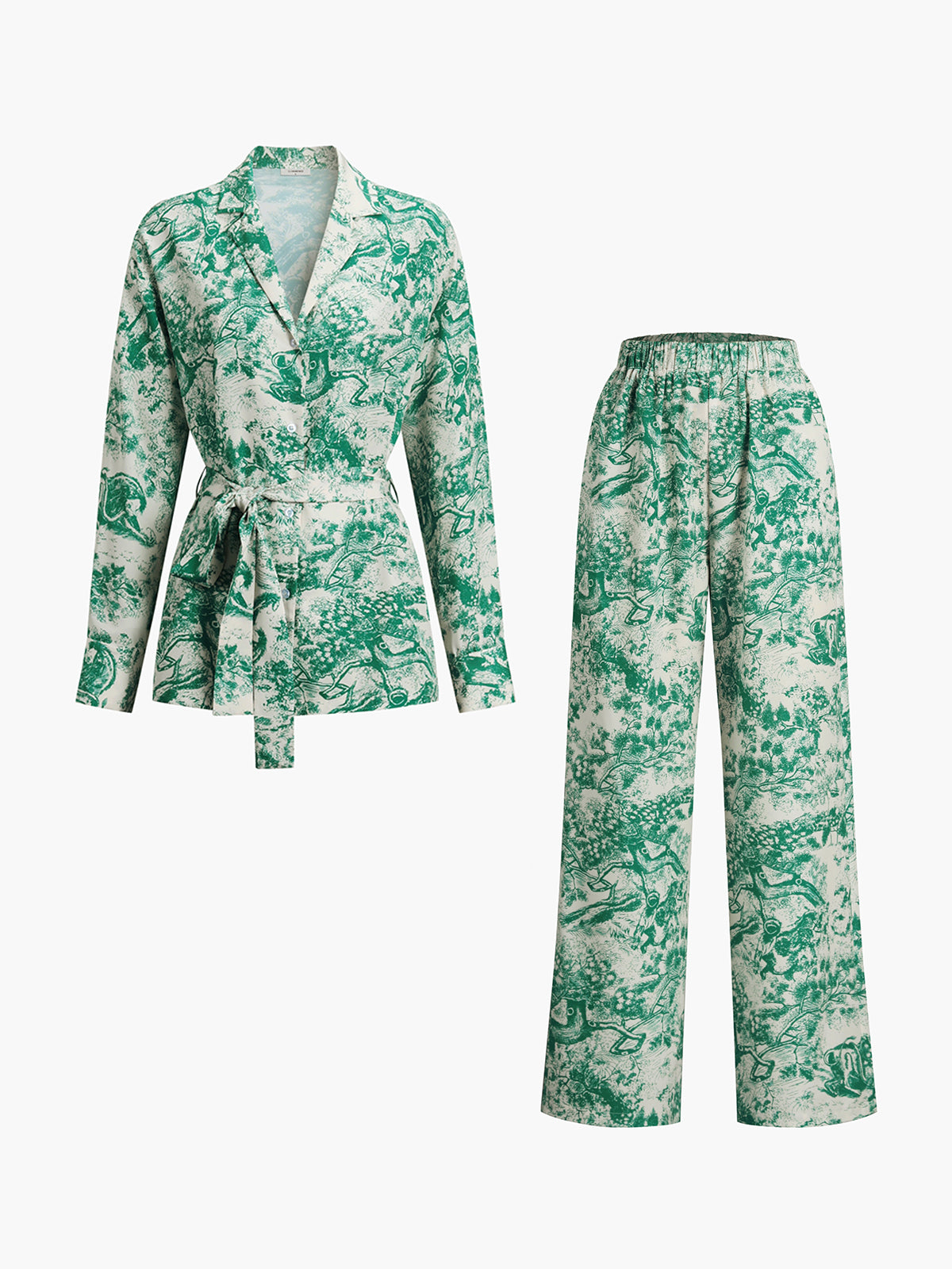 Geprinte Broek met Strik Set