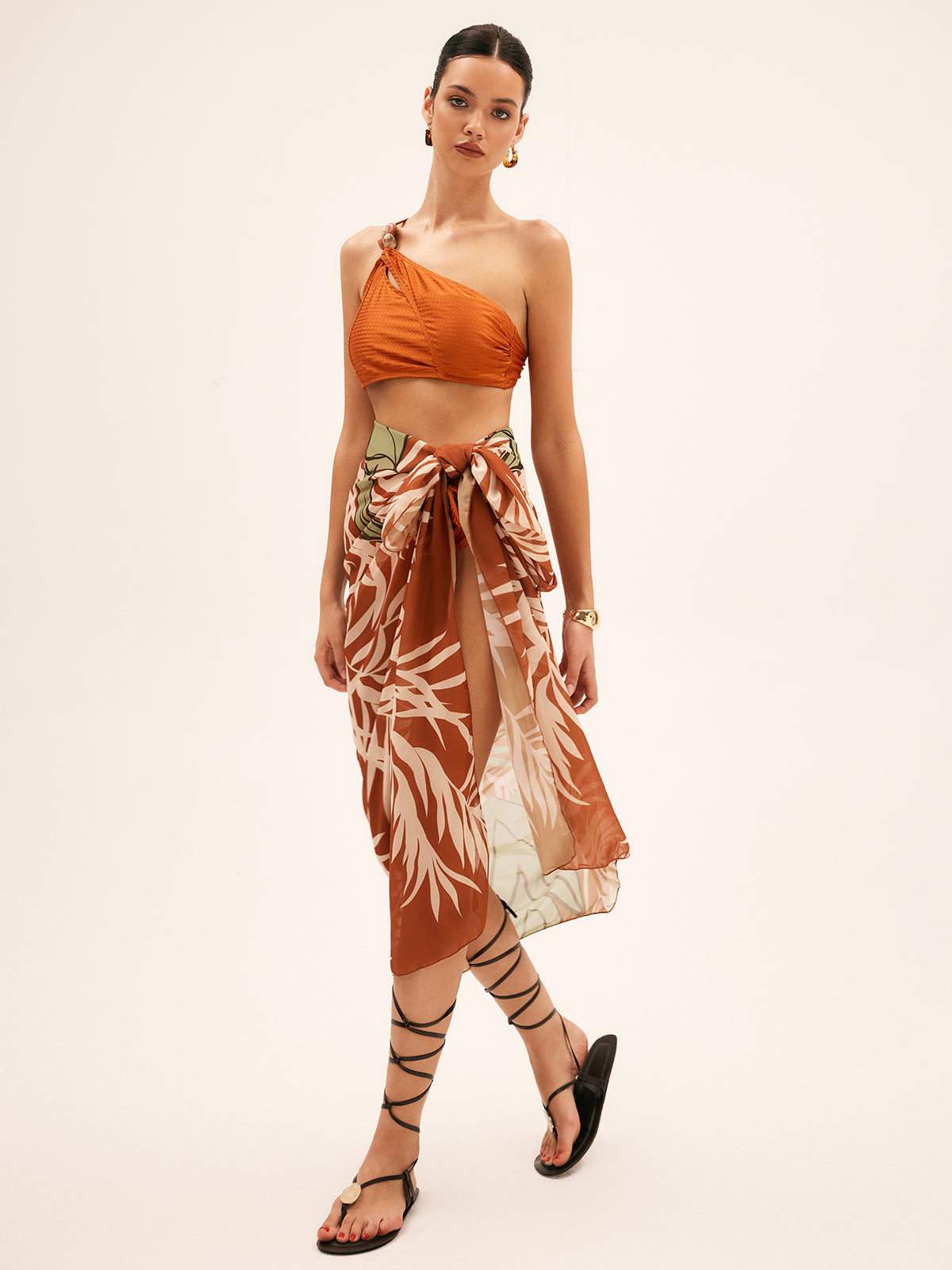 Maillard Asymmetrische Bikini Set met Knoop en Kralendetail voor Dames