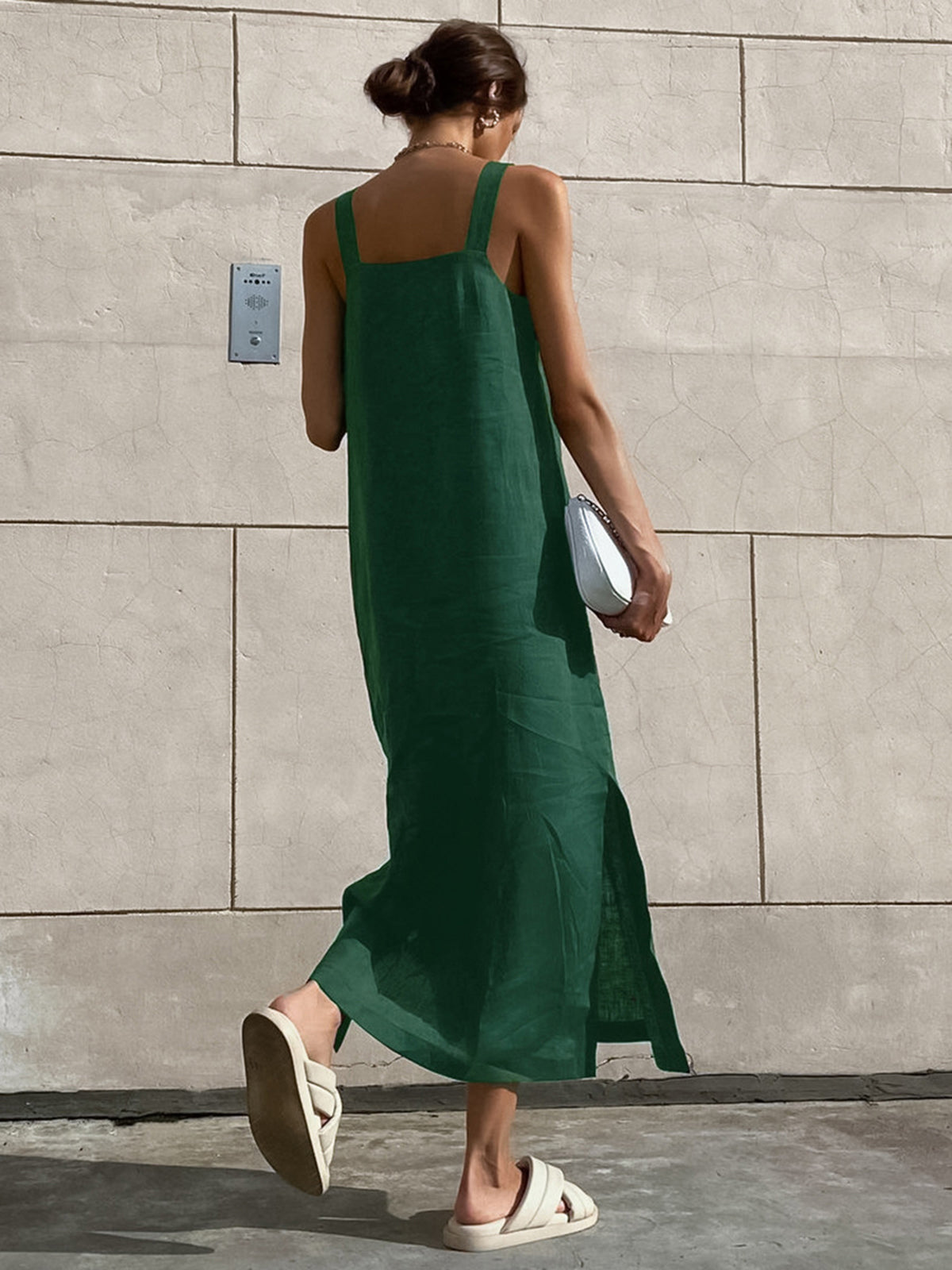 Minimalistische katoenen cami maxi-jurk voor dames