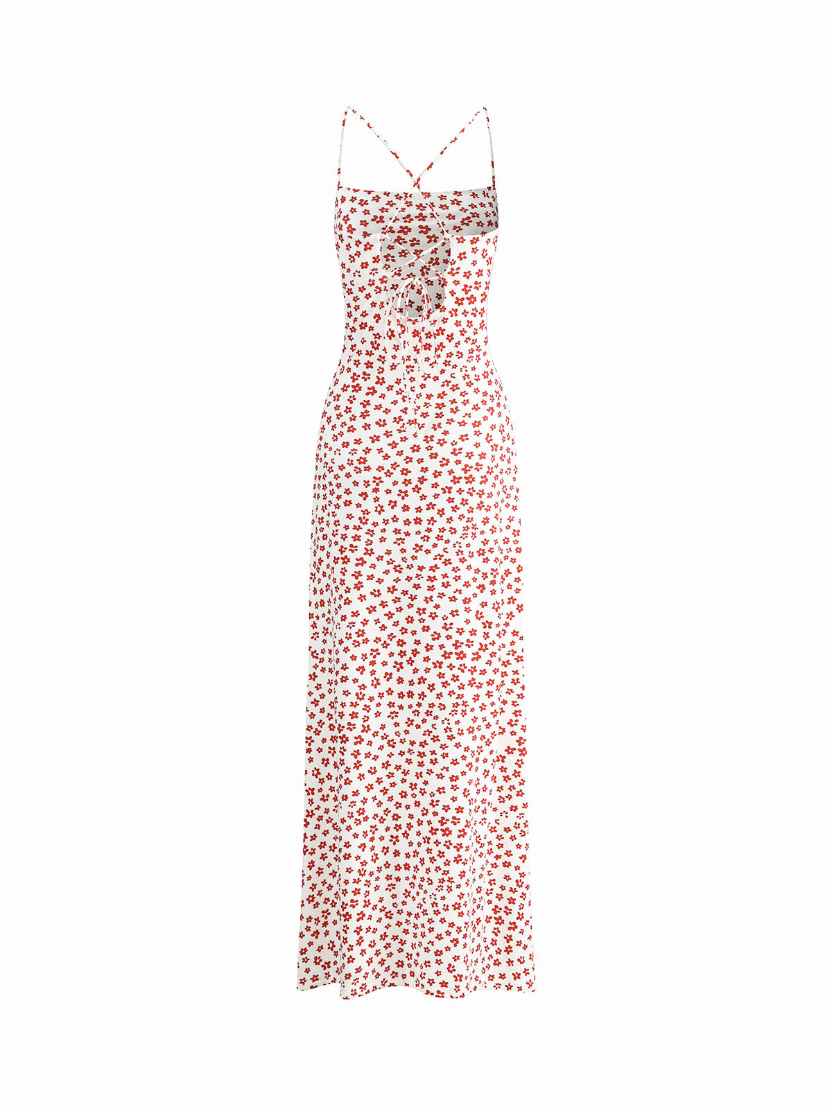 Maxi-zomerjurk met bandjes en gekruiste rug voor dames