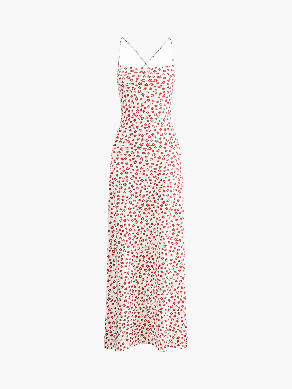 Maxi-zomerjurk met bandjes en gekruiste rug voor dames
