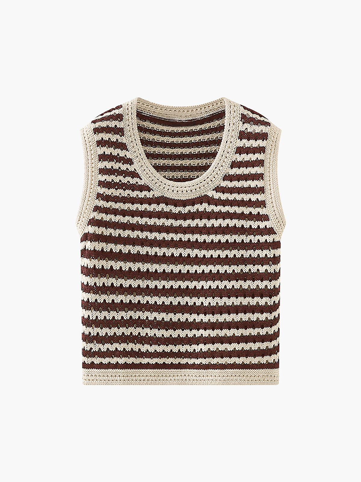 Chique Gestreepte Gebreide Sweater Vest