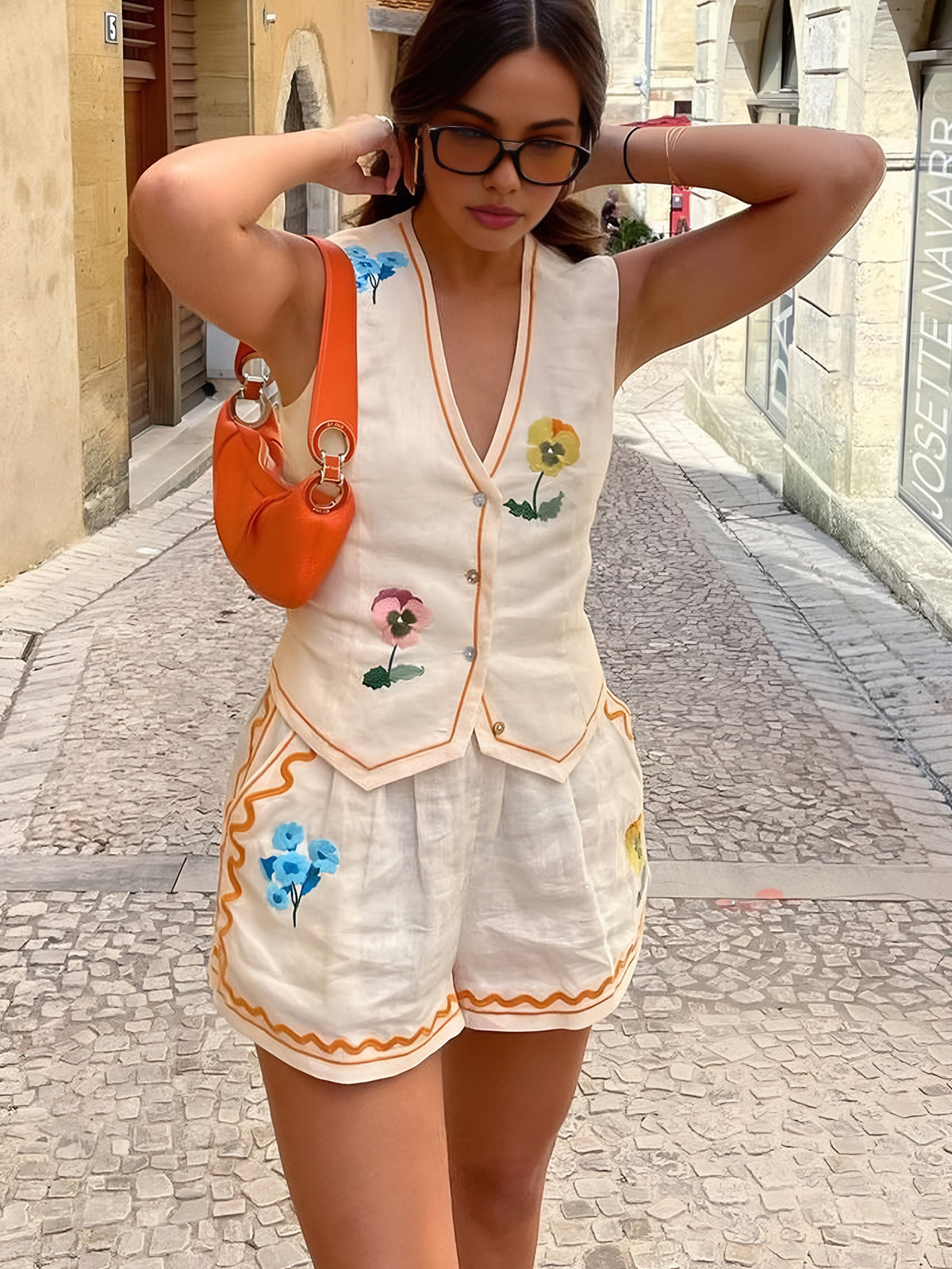 Bloemenprint Tank Shorts Set
