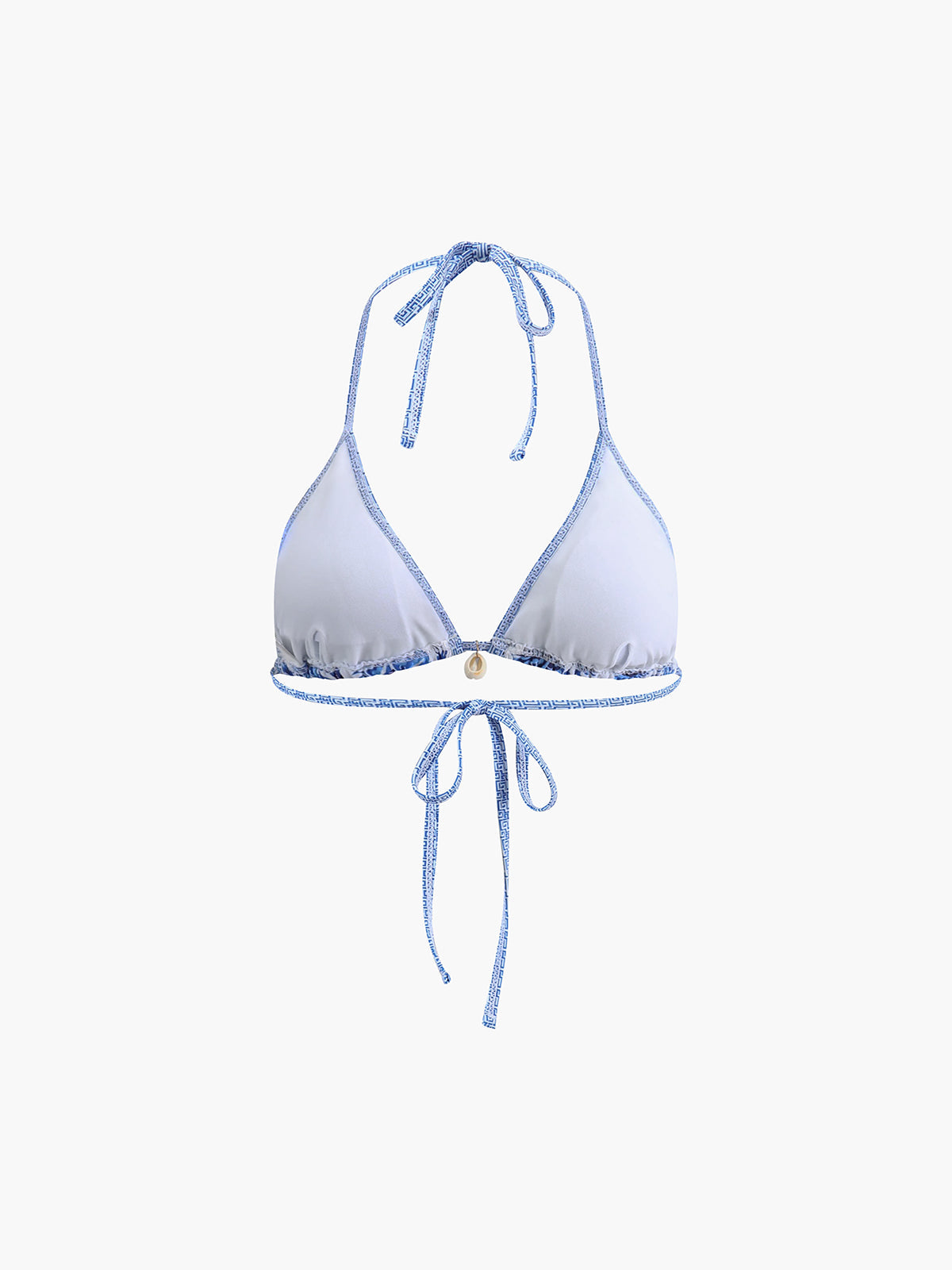 Geprinte Halterbikini met Knoopdetail voor Dames