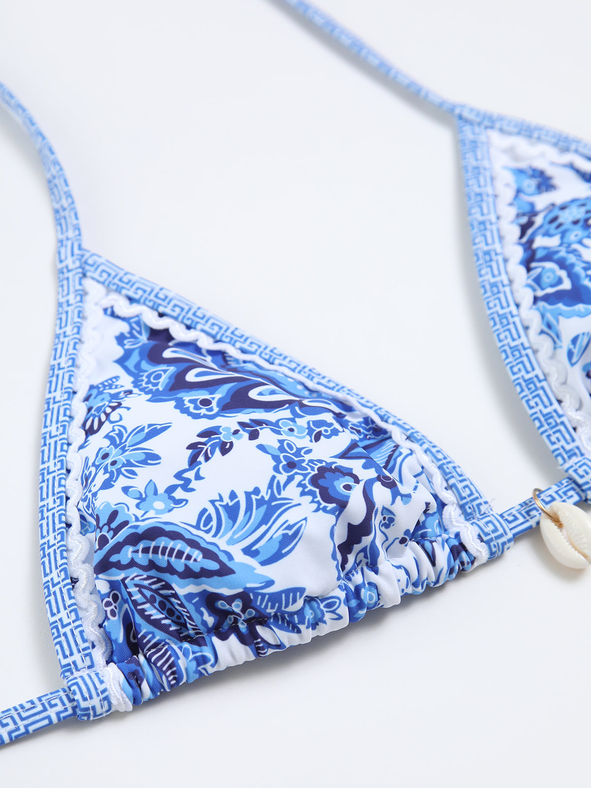 Geprinte Halterbikini met Knoopdetail voor Dames