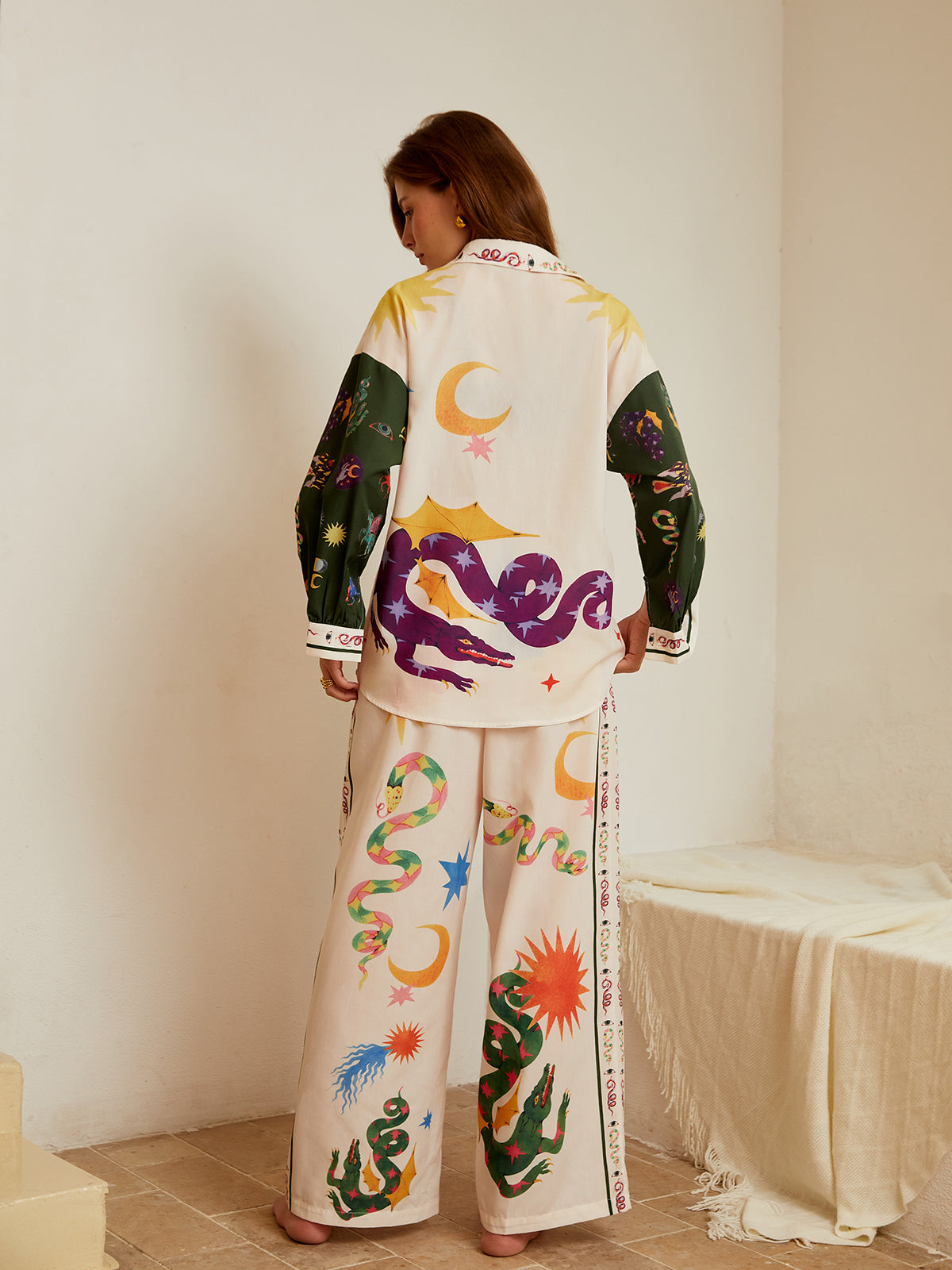 Boho Wide-Leg Pantalon Zomerset voor Dames