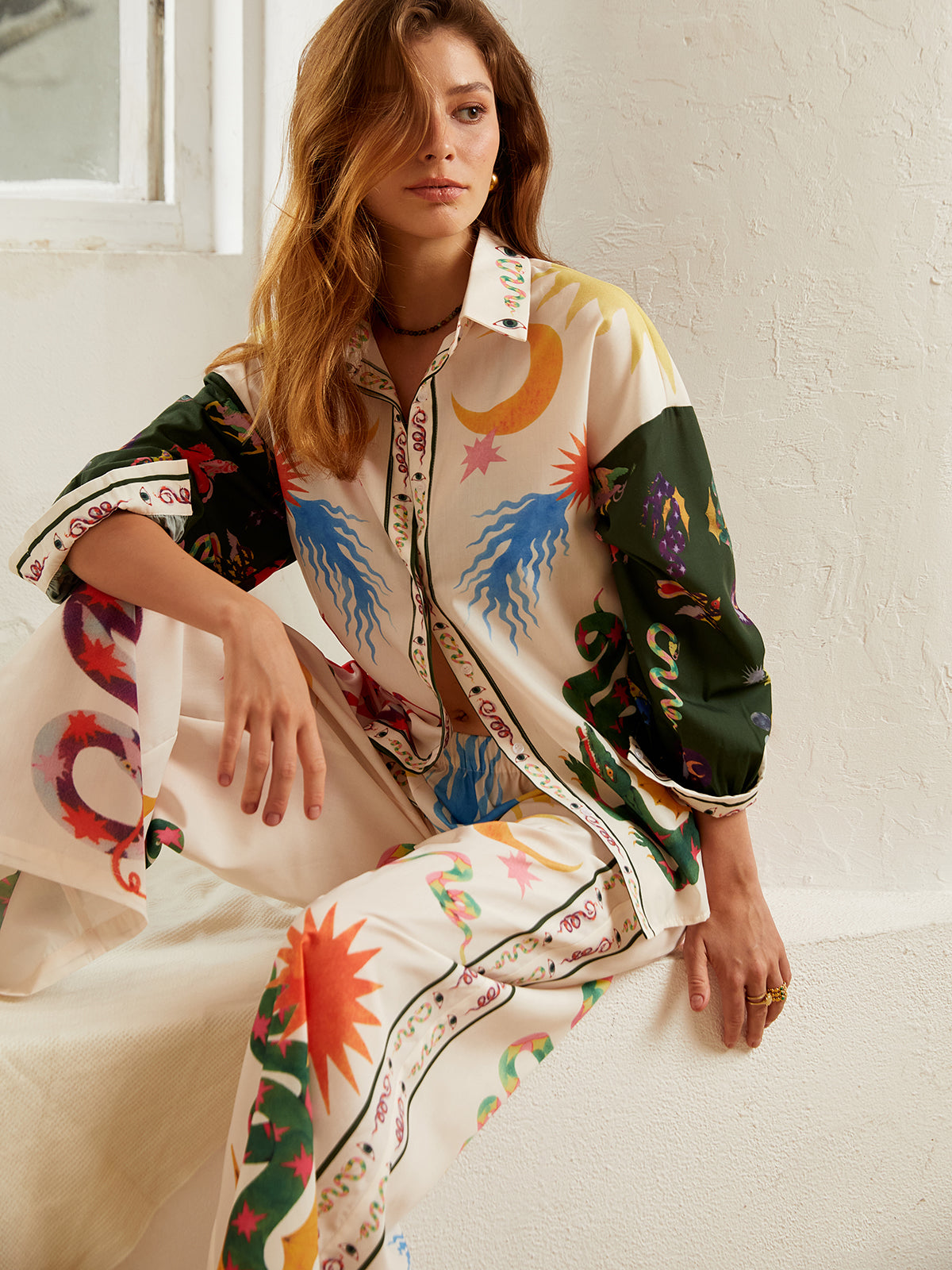 Boho Wide-Leg Pantalon Zomerset voor Dames