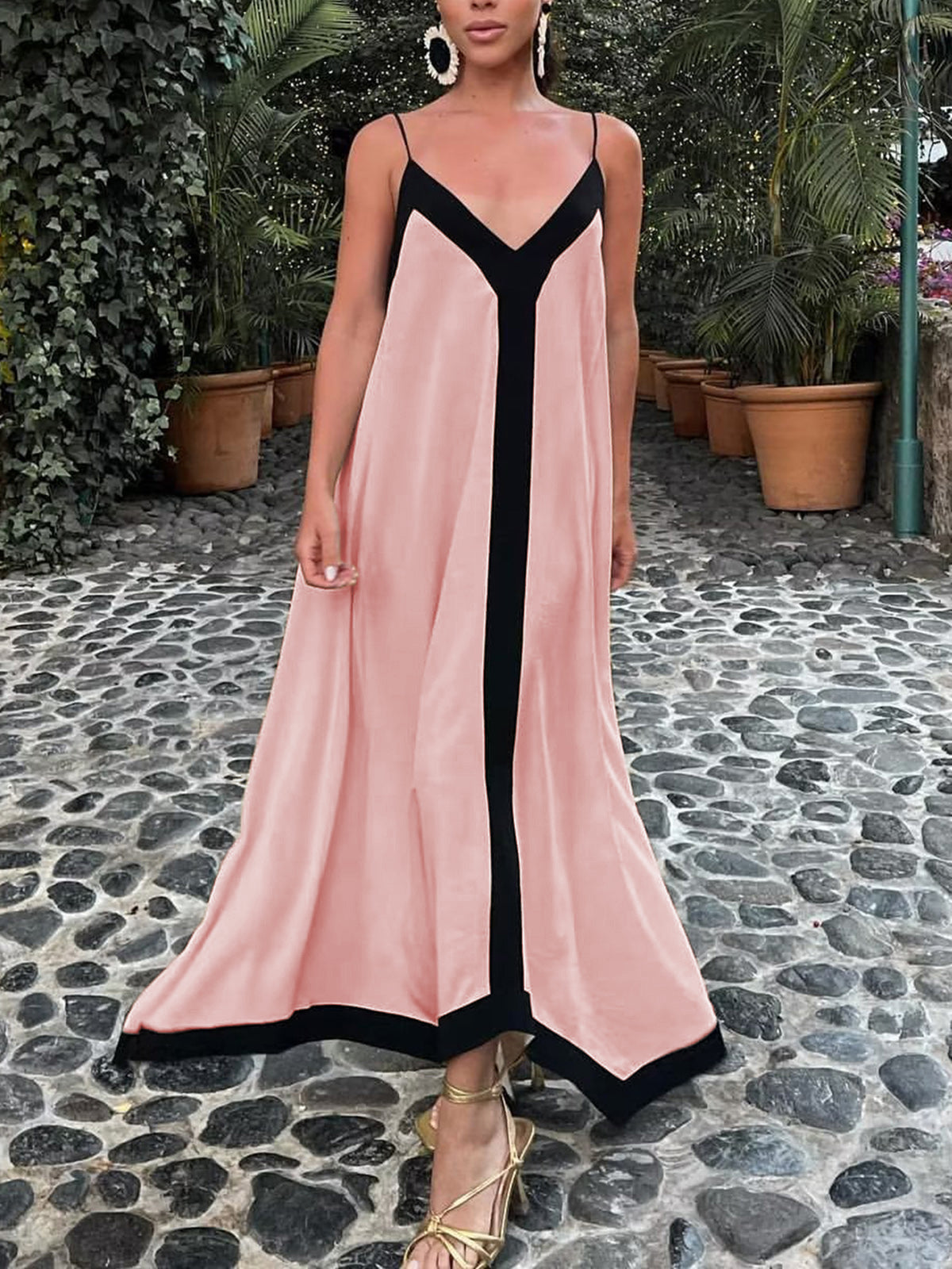 Siciliaanse Old Money Aesthetics Slip Jurk