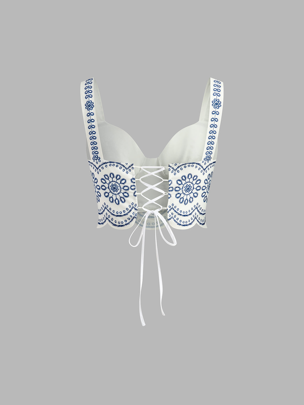 Gedrukt Mouwloos Strik Rug Rok Set