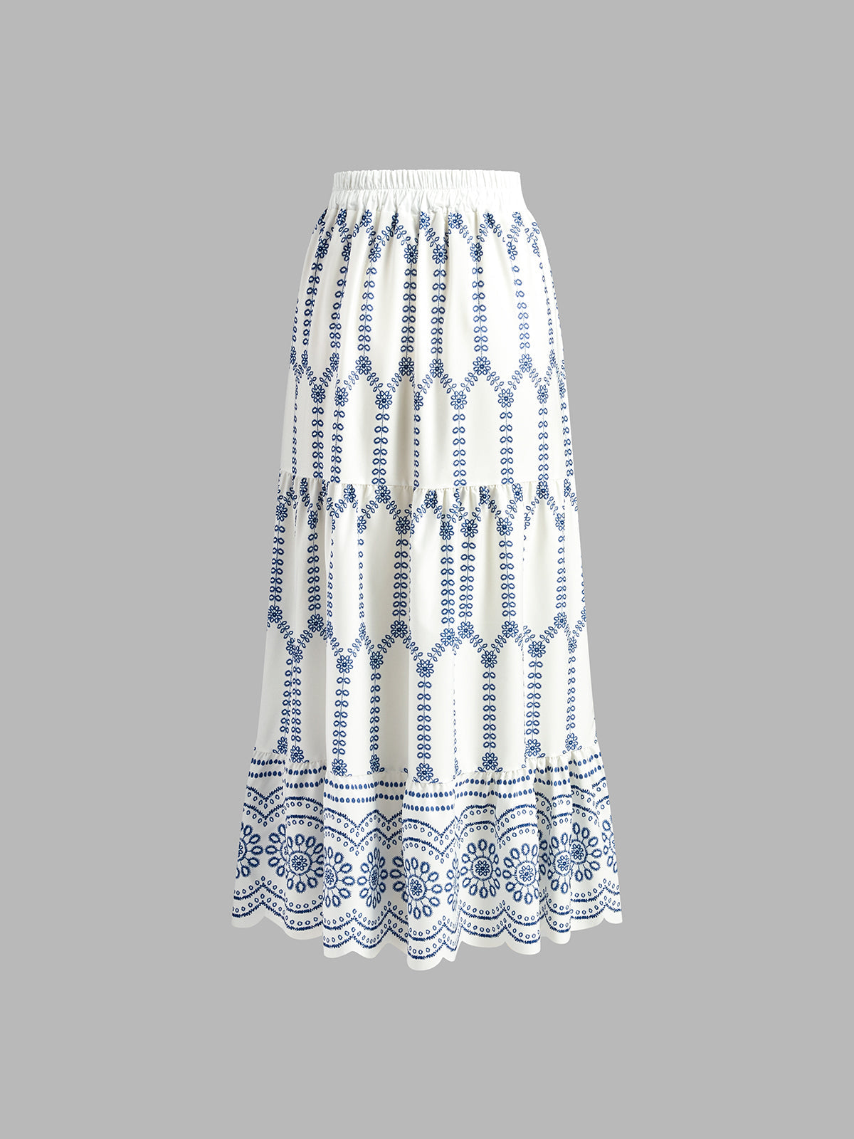 Gedrukt Mouwloos Strik Rug Rok Set