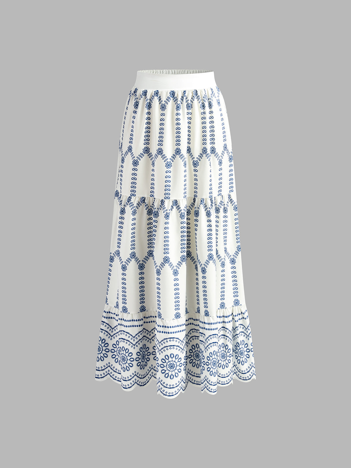 Gedrukt Mouwloos Strik Rug Rok Set