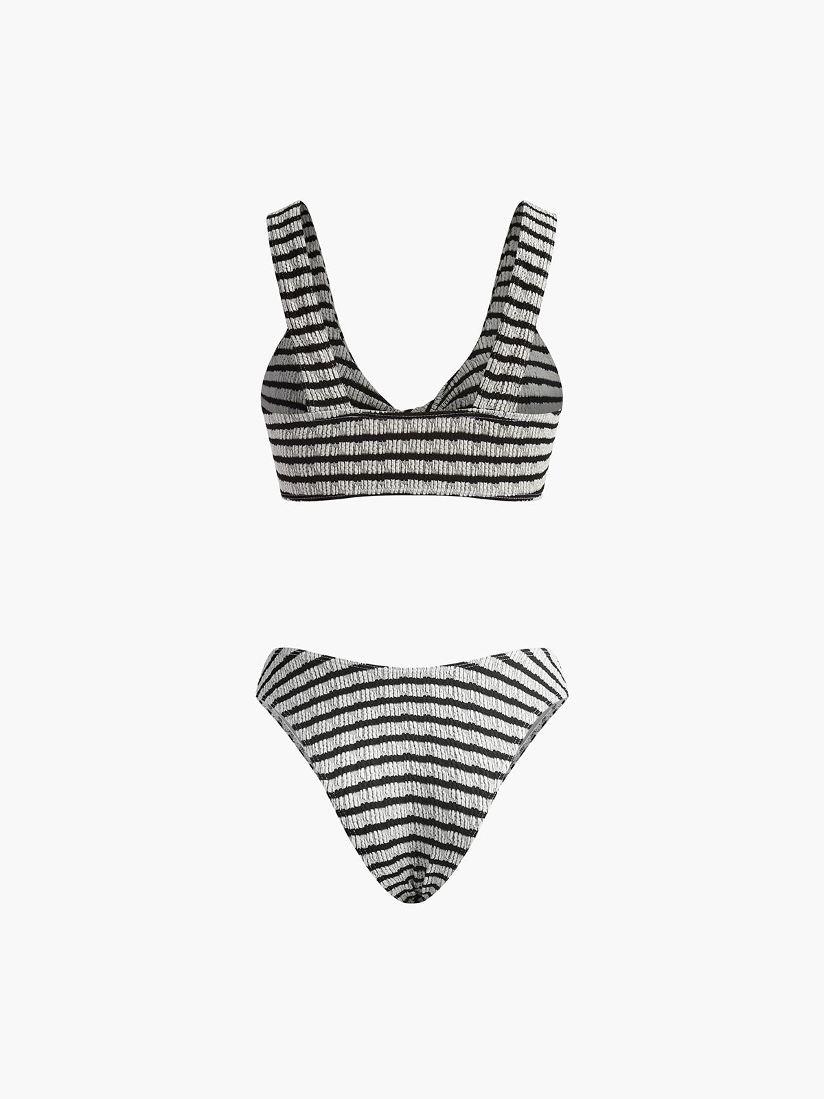 reide Gestreepte Bikini met Knoopdetail voor Dames