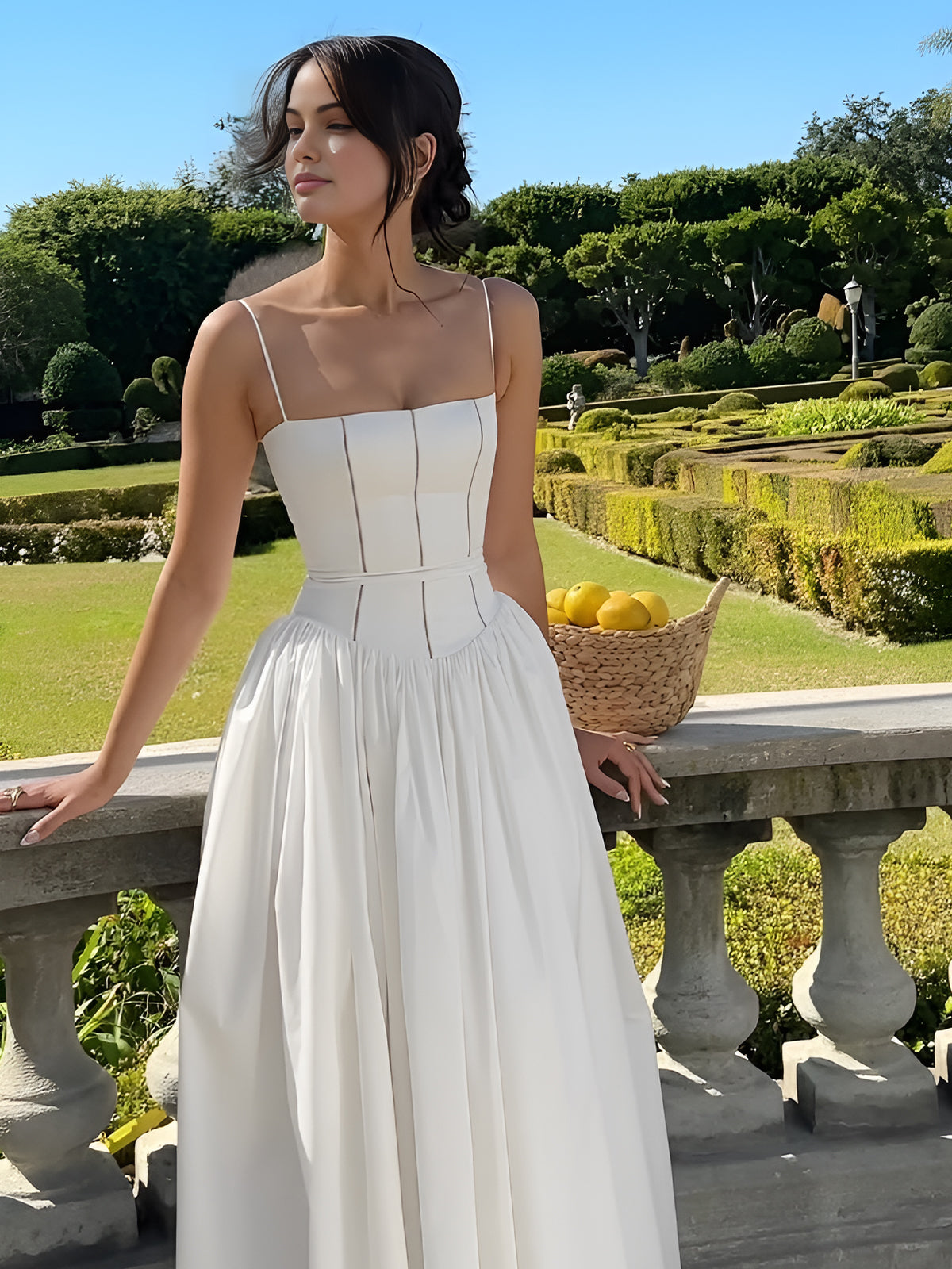 Echte elegante bustier midi-jurk voor dames