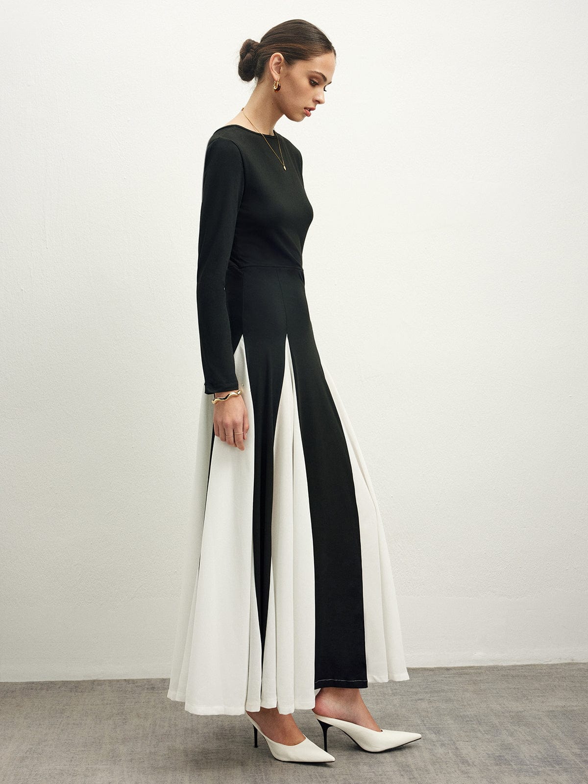 Vloeiende Chiffon Jurk met Elegante Vallen