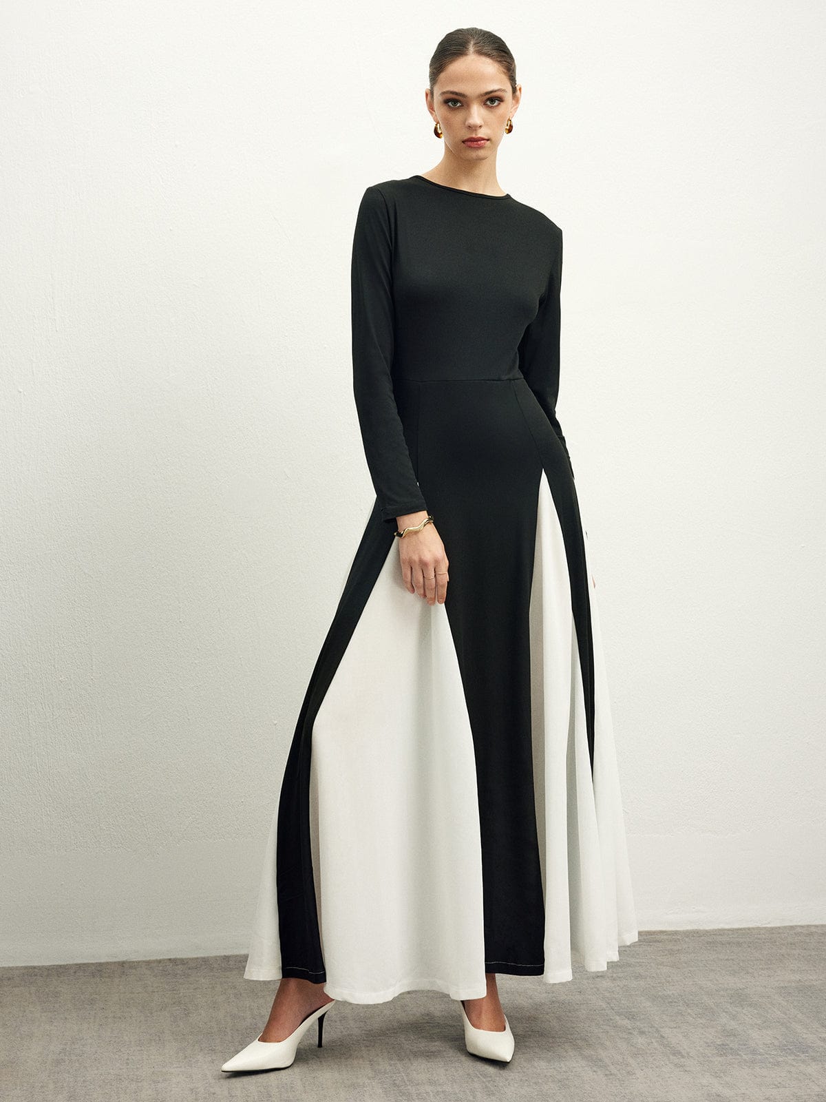 Vloeiende Chiffon Jurk met Elegante Vallen
