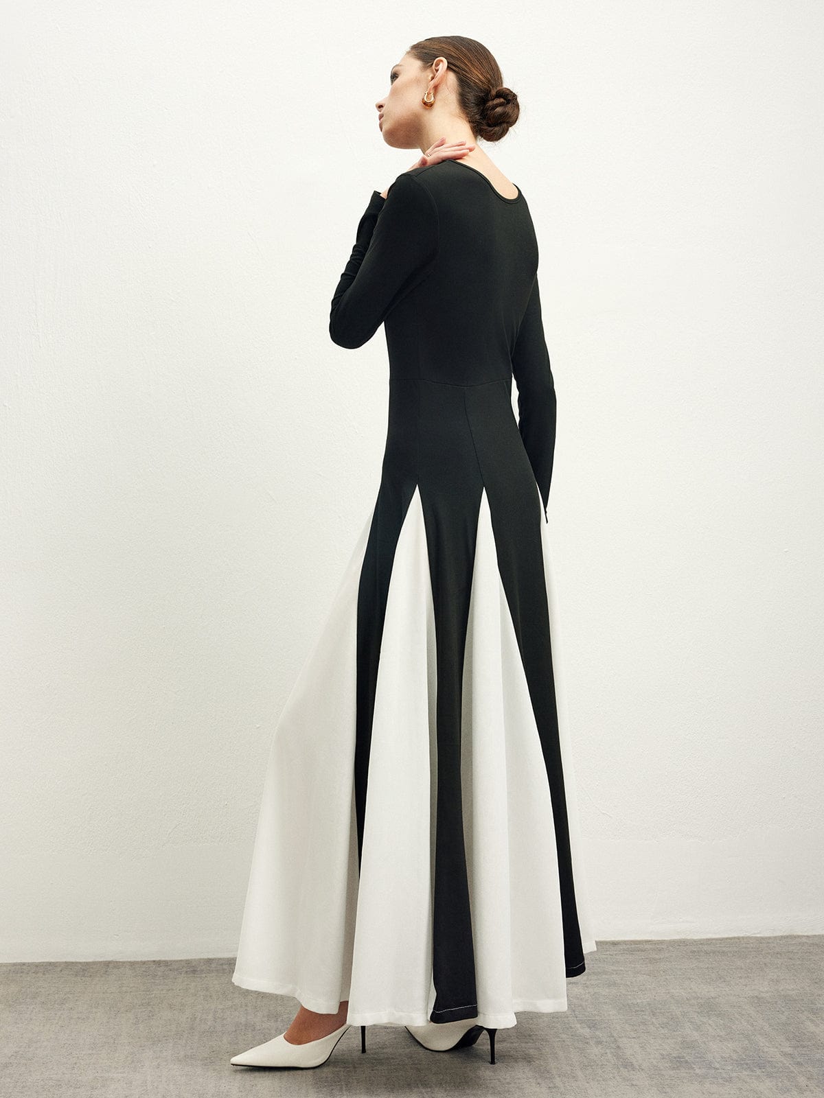 Vloeiende Chiffon Jurk met Elegante Vallen