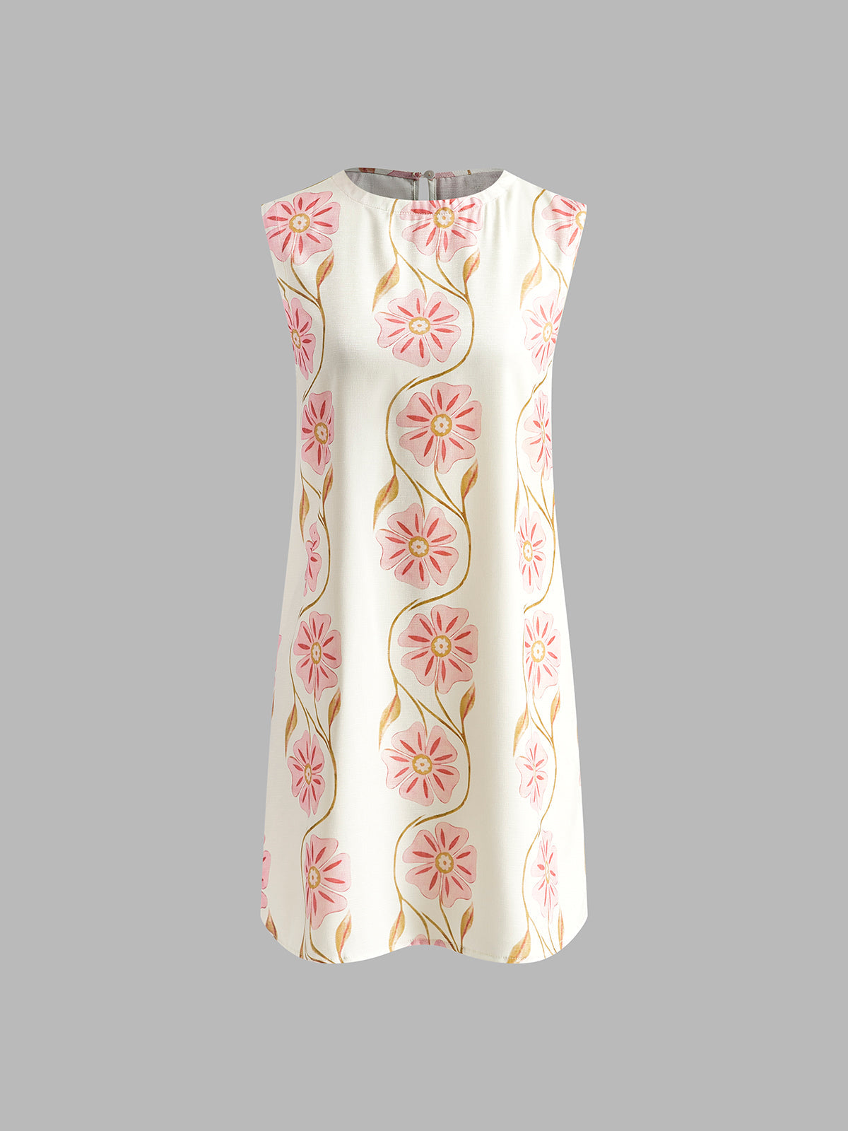 Romantische Print Mouwloze Korte Jurk