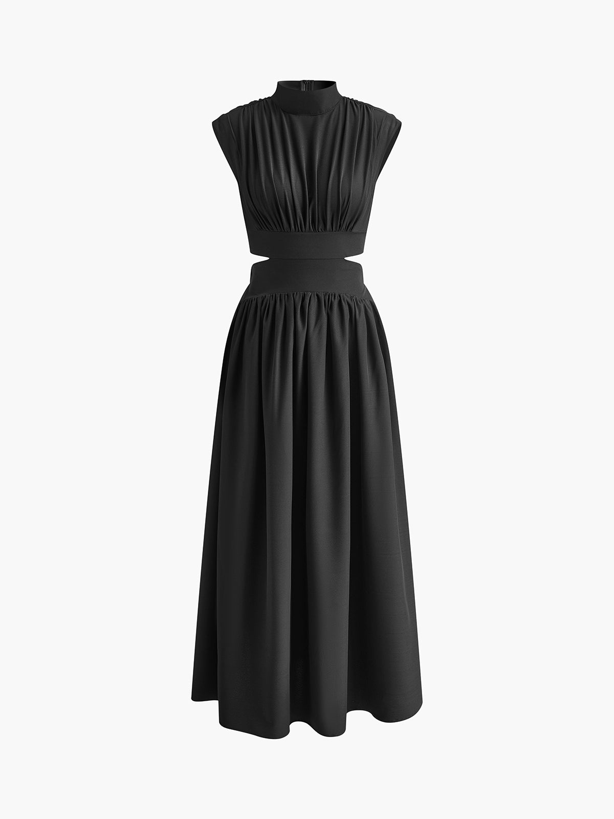 Lange Jurk met Mock Neck en Cut-Outs