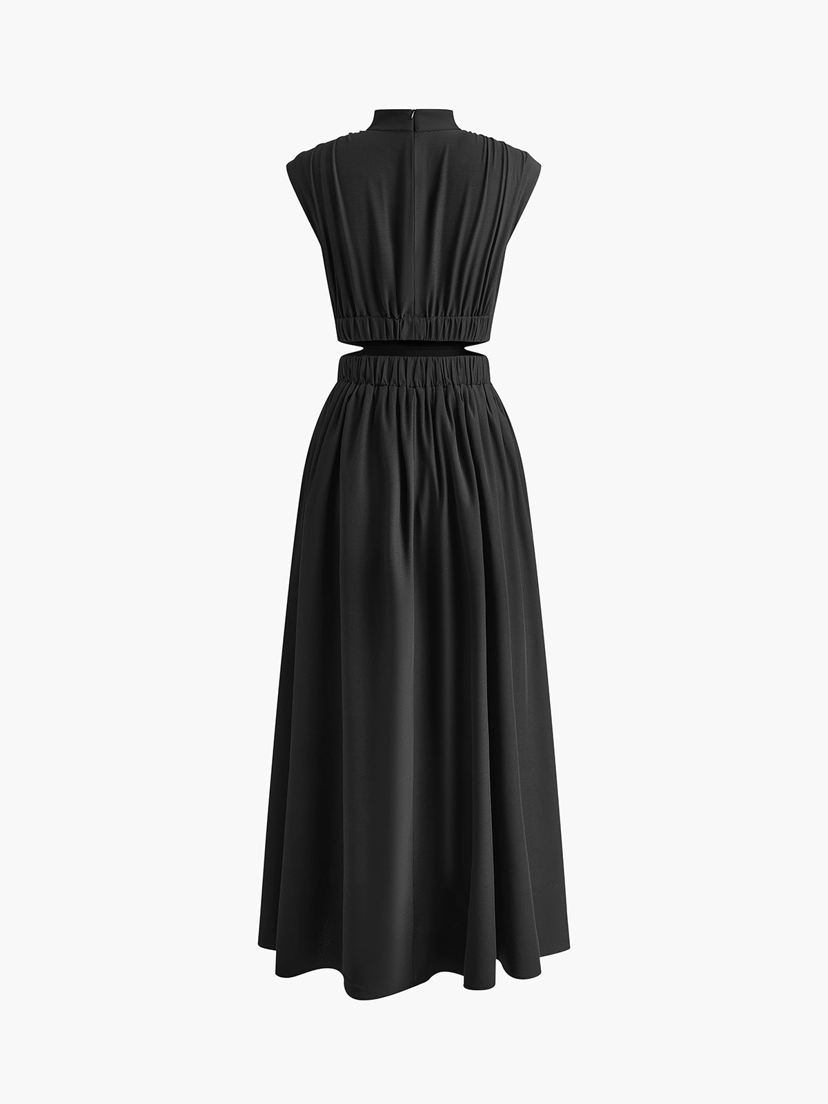 Lange Jurk met Mock Neck en Cut-Outs