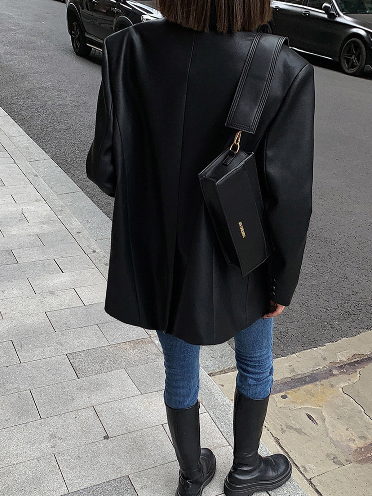 Lederen Blazer met Reverszakken