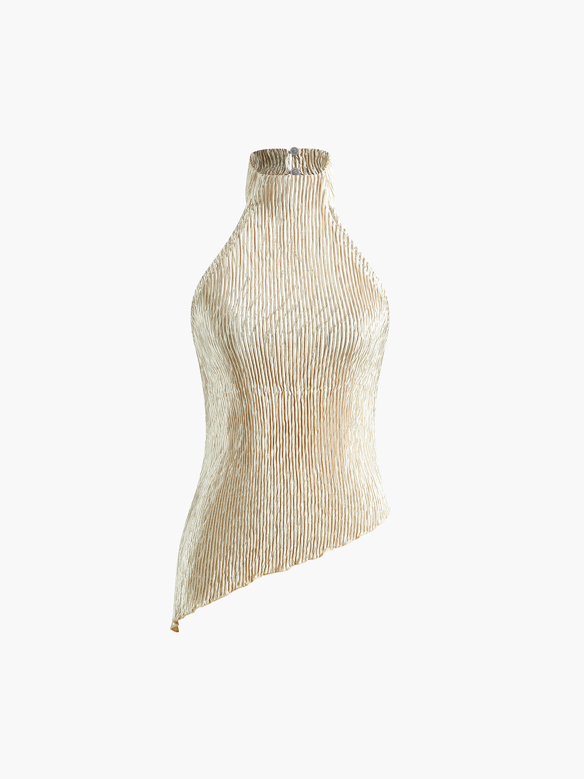 Asymmetrische Halter Crop Top met Wijde Pijpen Set