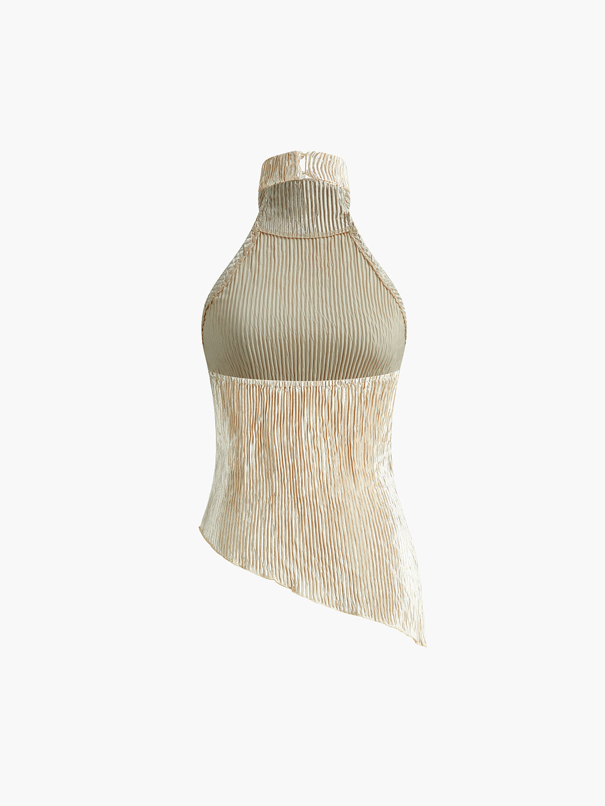 Asymmetrische Halter Crop Top met Wijde Pijpen Set