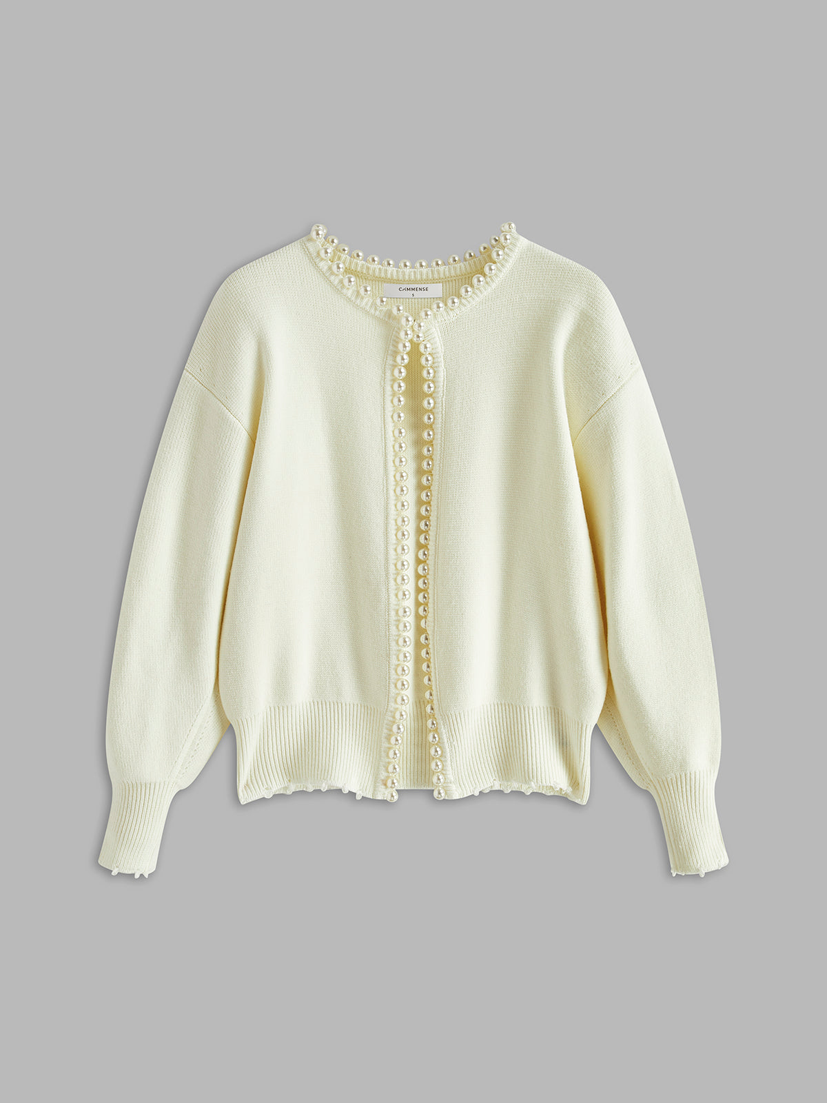 Cardigan met Pareldetails en Ripped Zoom