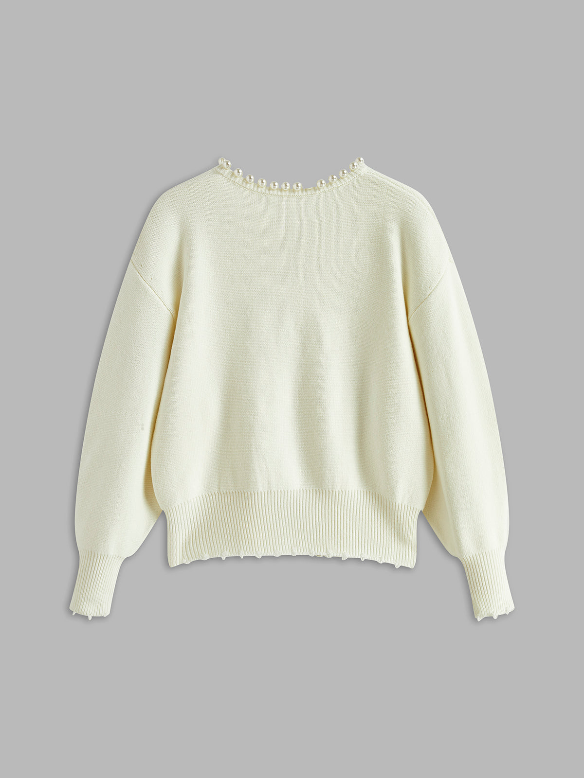 Cardigan met Pareldetails en Ripped Zoom